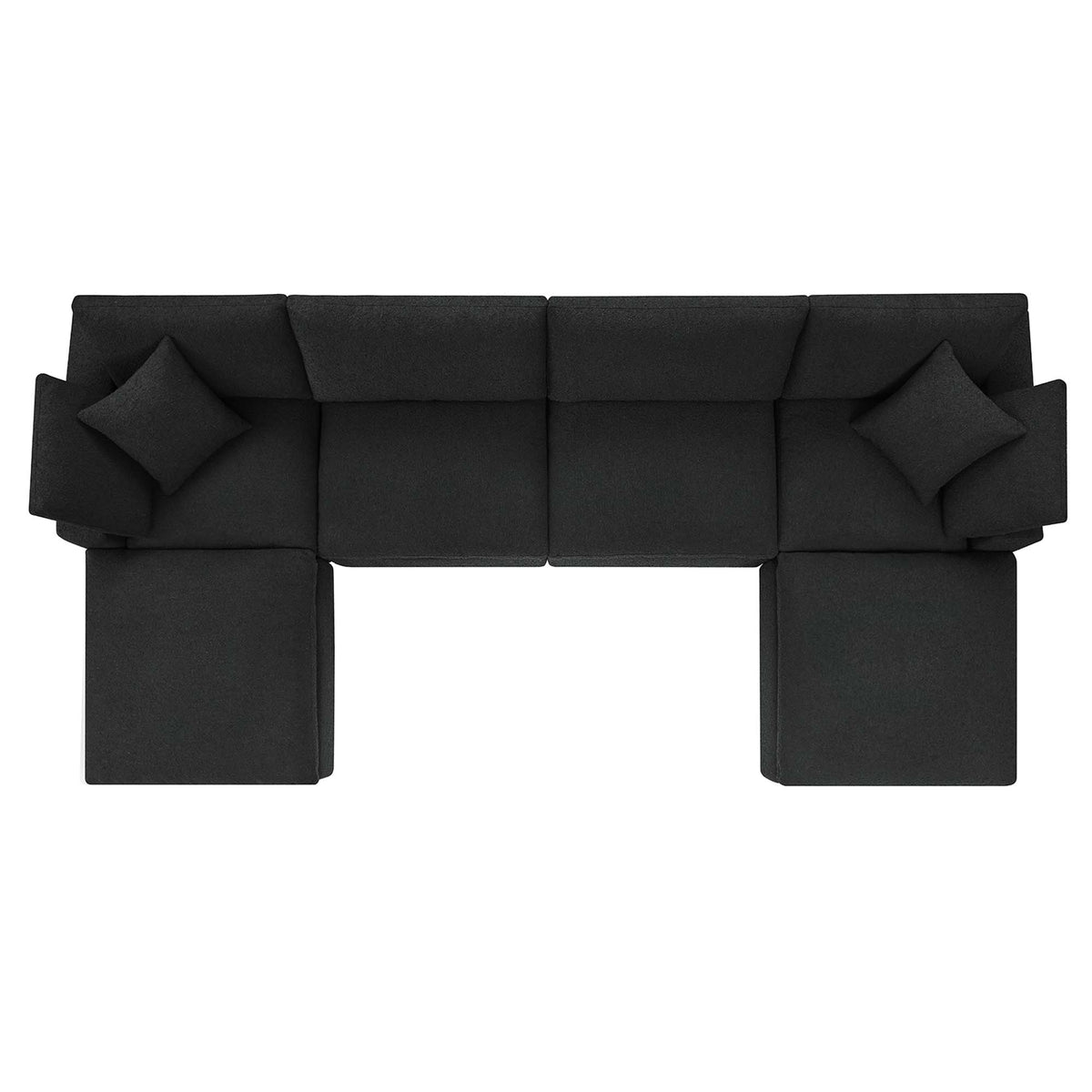 Commix 6-Piece Down Filled Overstuffed Boucle Sectional Sofa, Black