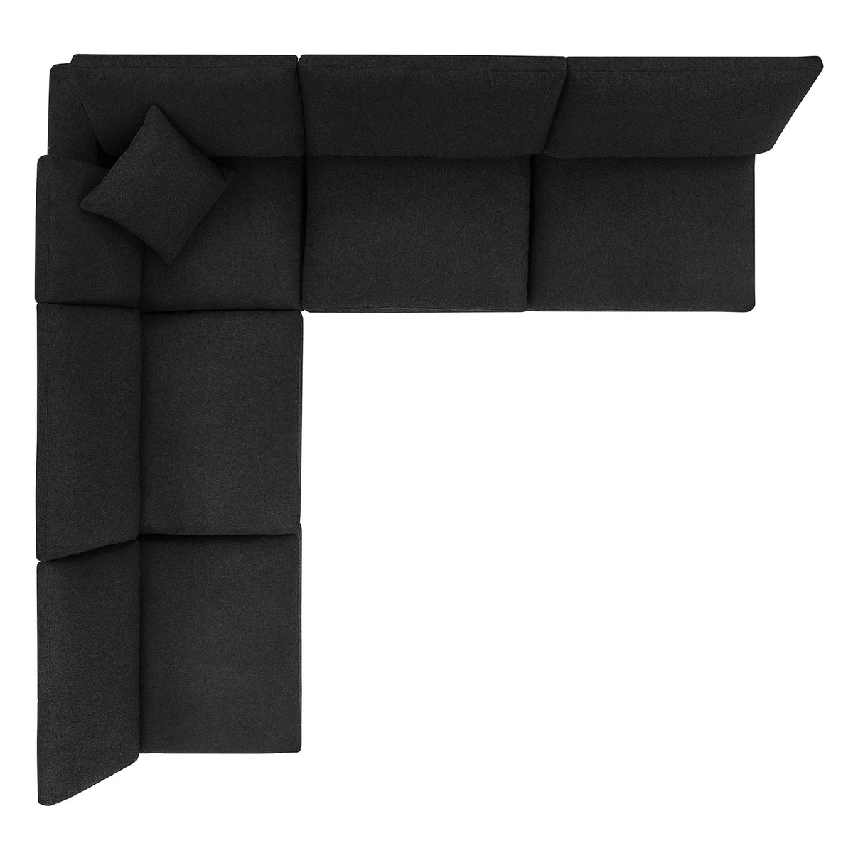 Commix 5-Piece Down Filled Overstuffed Boucle Fabric Sectional Sofa, Black - Model EEI-6367