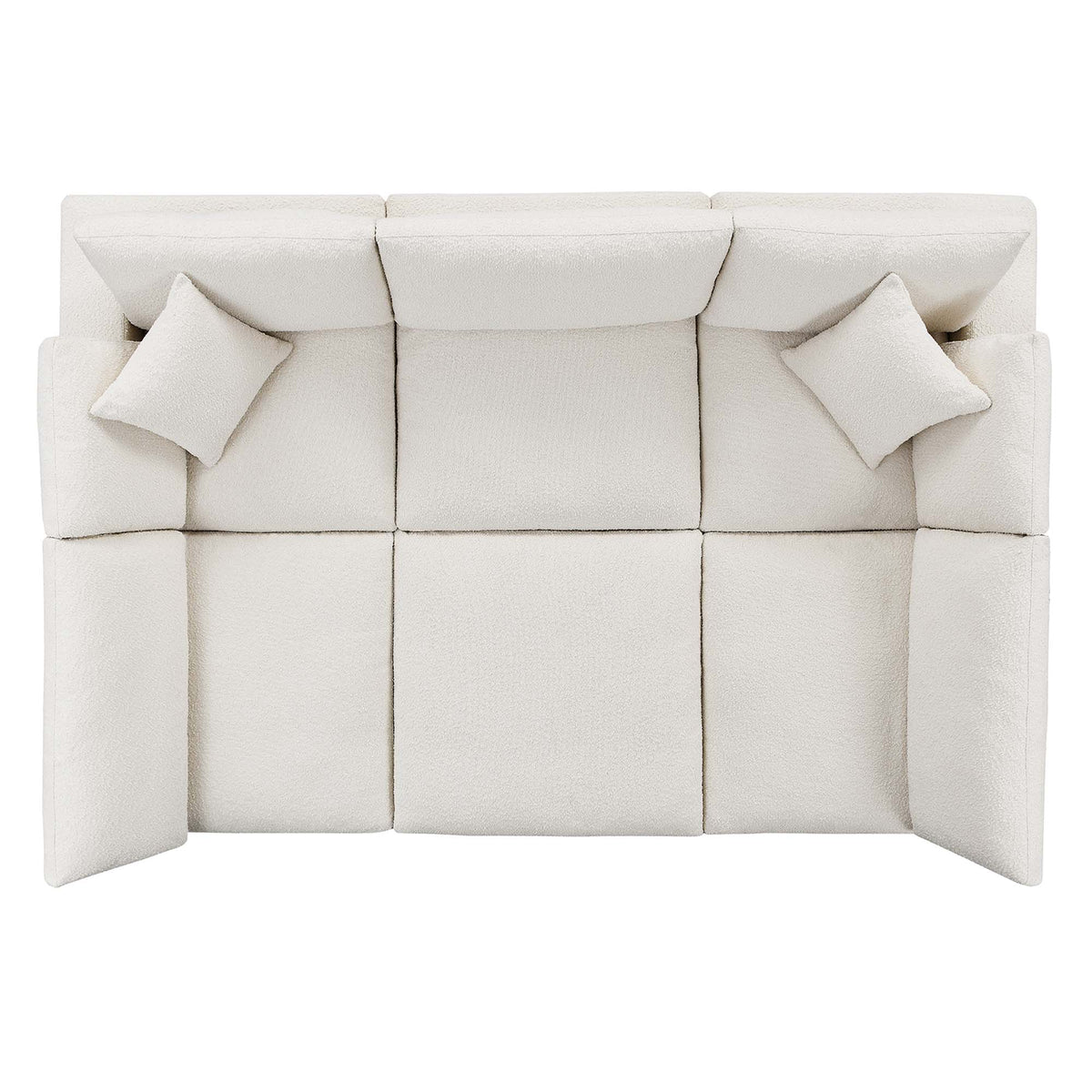 Commix 6-Piece Down Filled Overstuffed Boucle Fabric Sectional Sofa, Ivory - Model EEI-6372