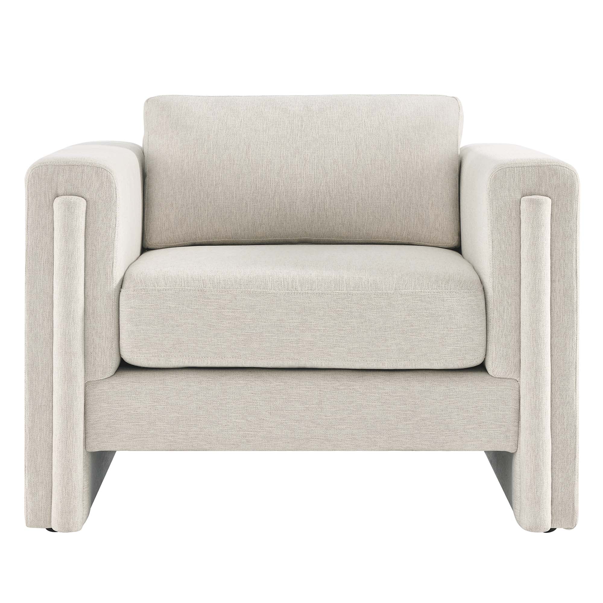 Visible Fabric Armchair, Ivory