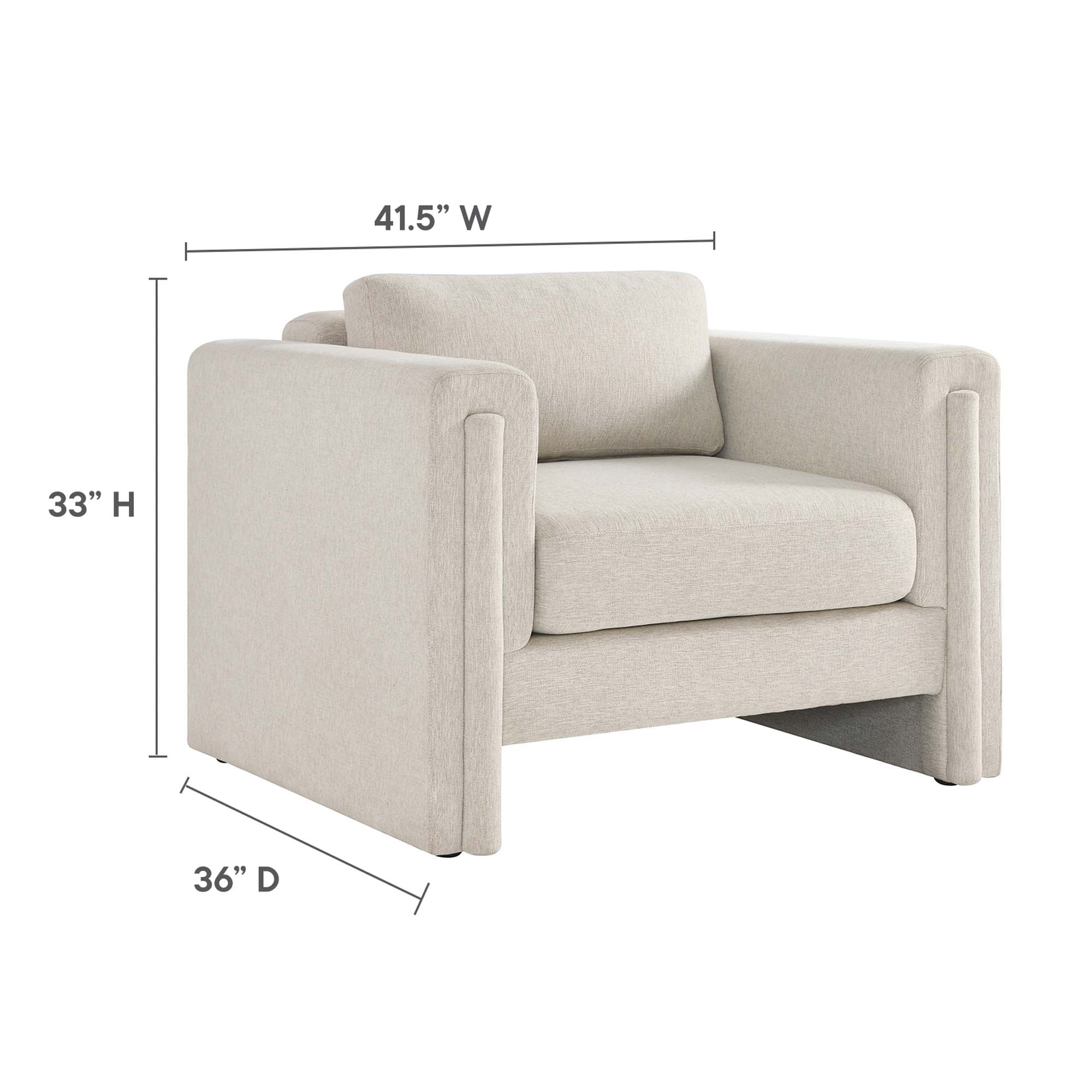 Visible Fabric Armchair, Ivory