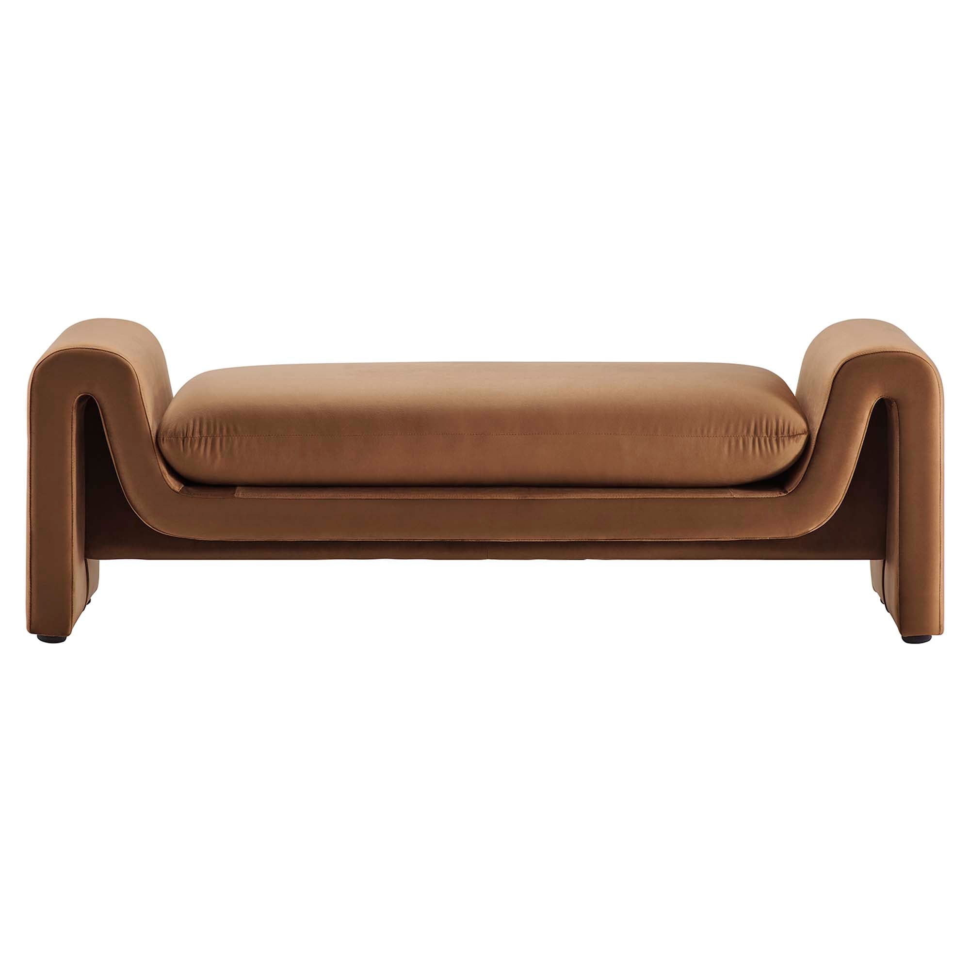 Waverly Performance Velvet Bench, Brown