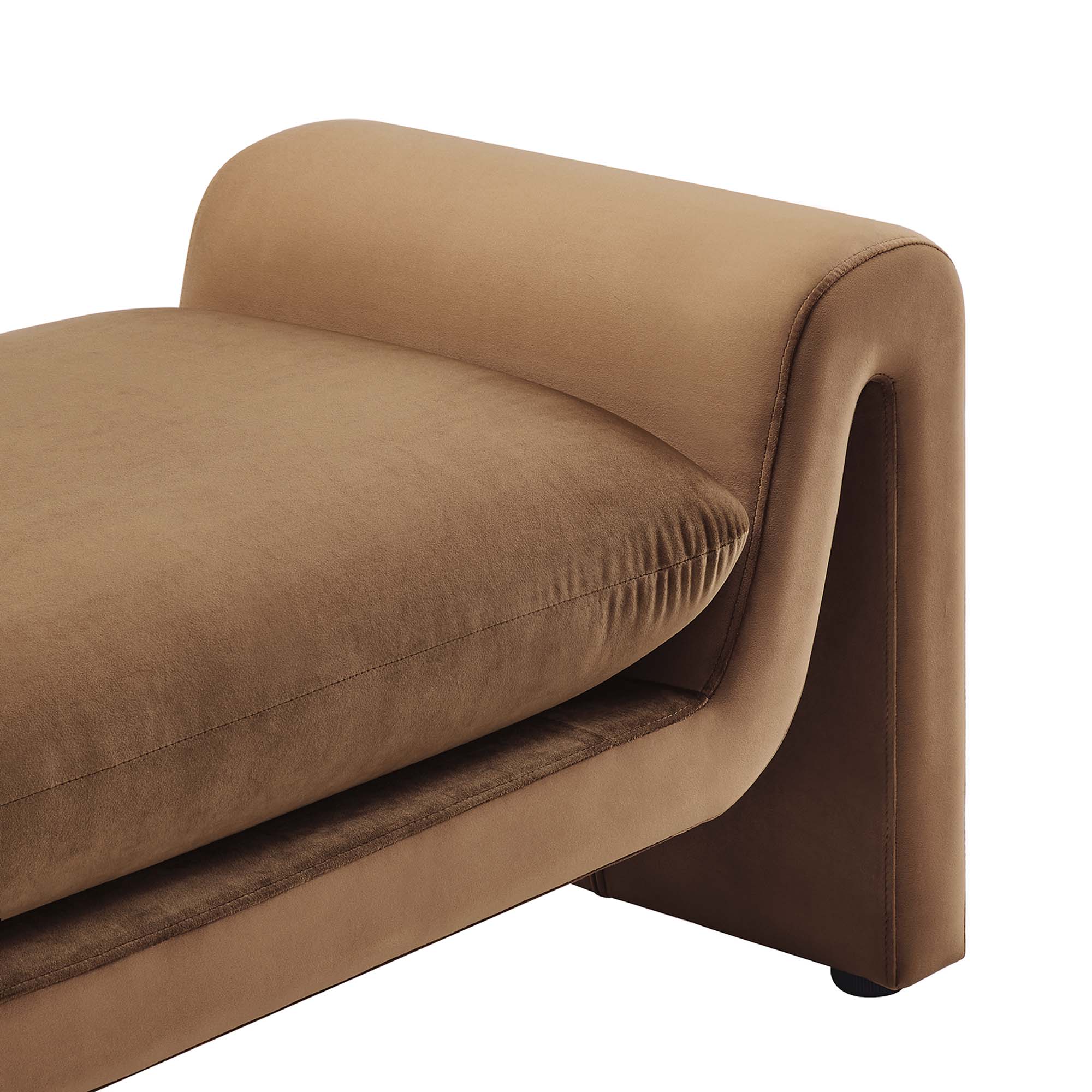 Waverly Performance Velvet Bench, Brown