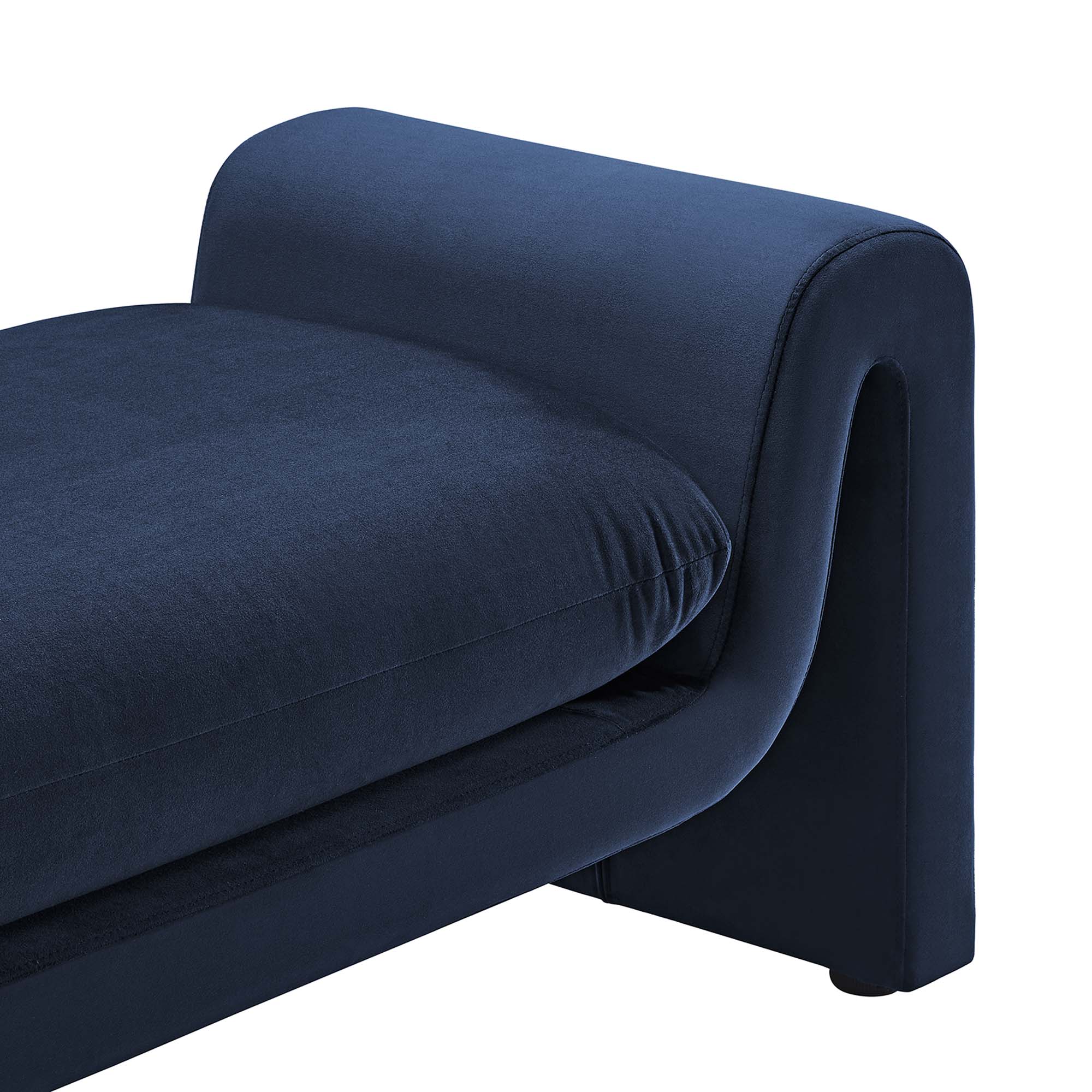 Waverly Performance Velvet Bench, Midnight Blue
