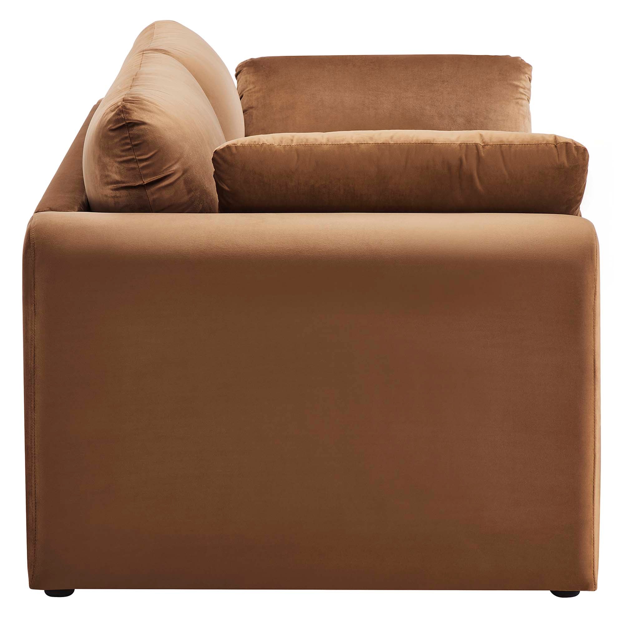 Waverly Performance Velvet Sofa, Brown