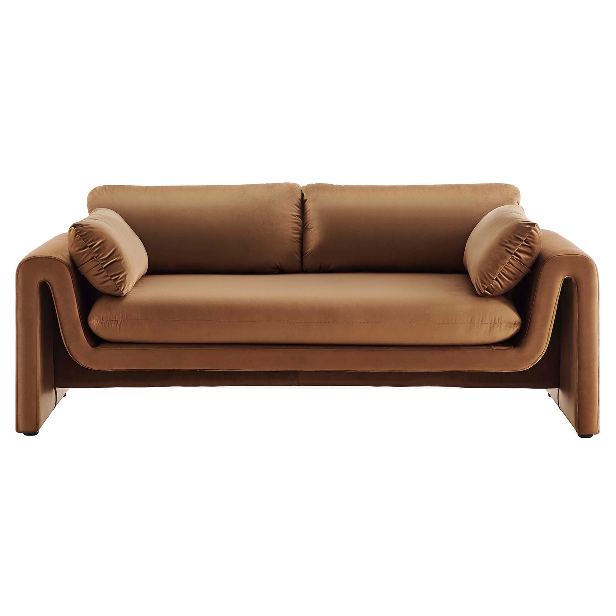Waverly Performance Velvet Sofa, Brown