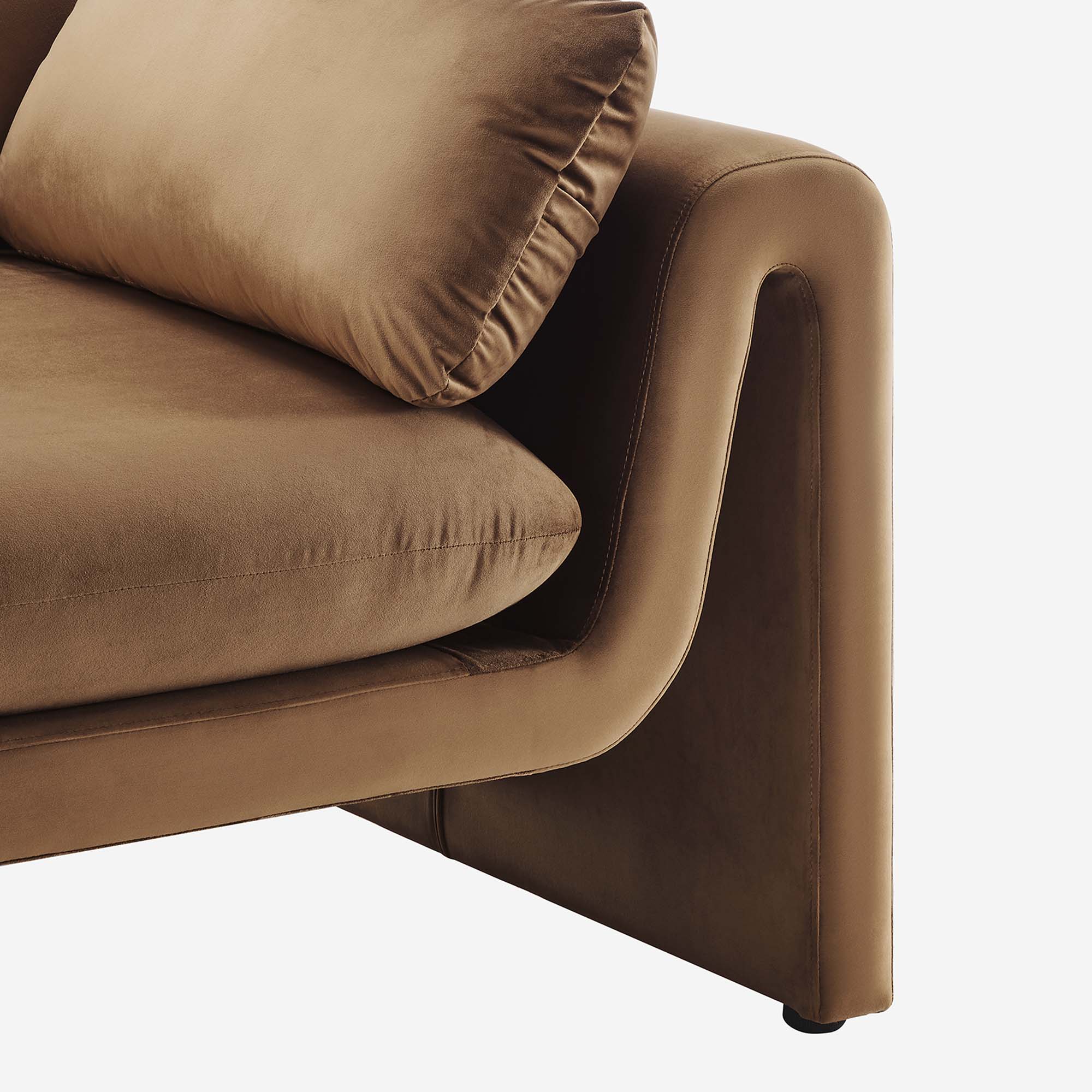 Waverly Performance Velvet Sofa, Brown