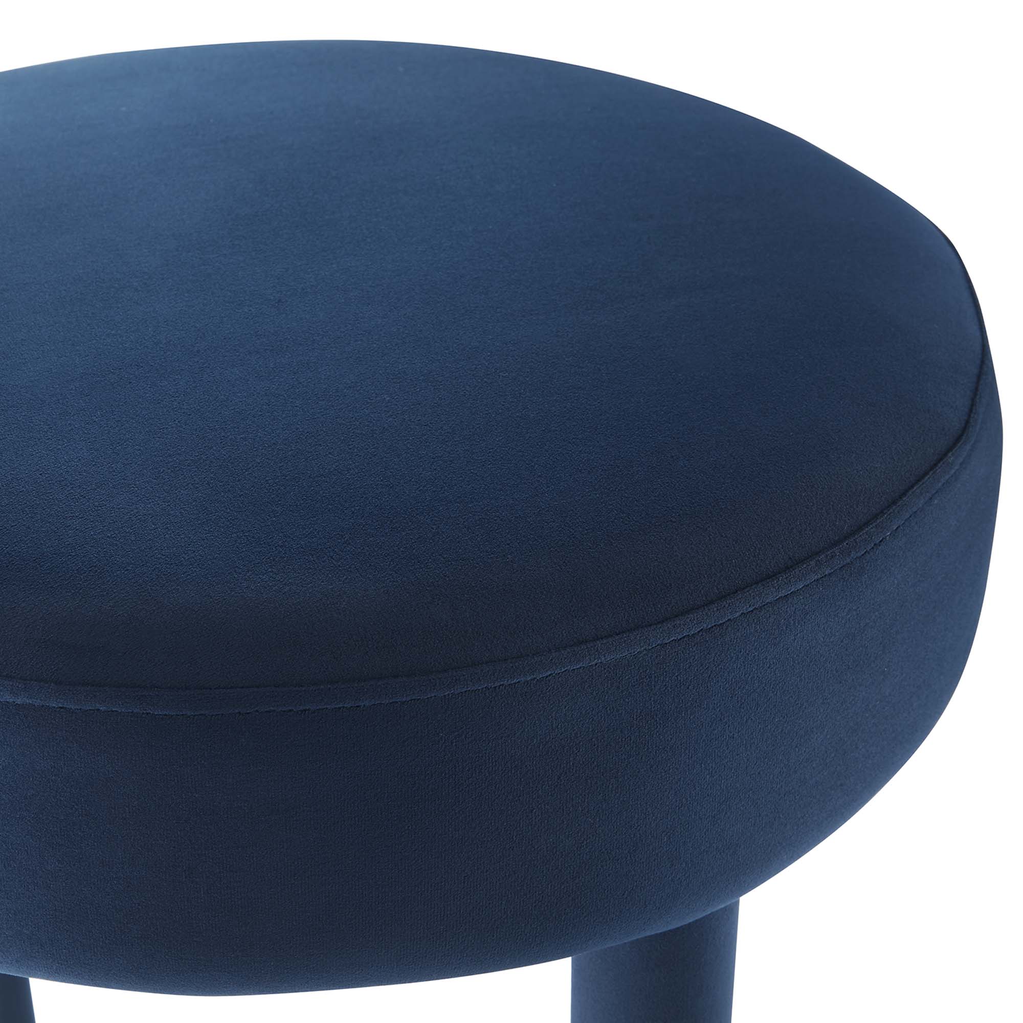 Toulouse Performance Velvet Bar Stool, Midnight Blue Gold