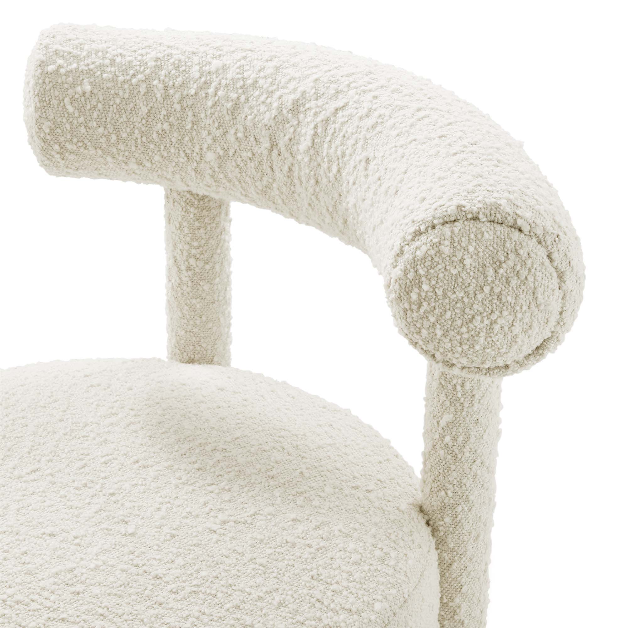 Toulouse Boucle Fabric Dining Chair, Ivory