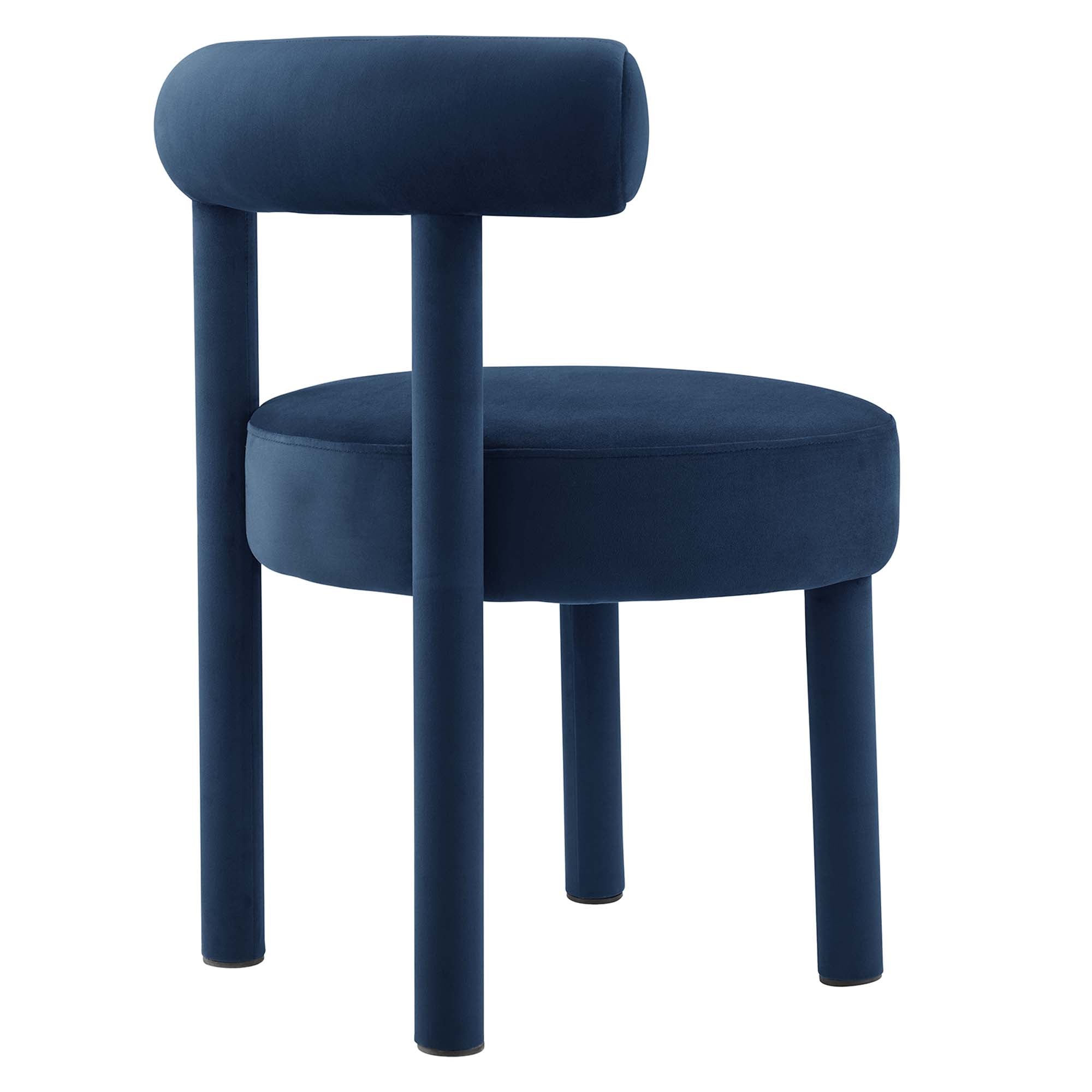 Toulouse Performance Velvet Dining Chair, Midnight Blue