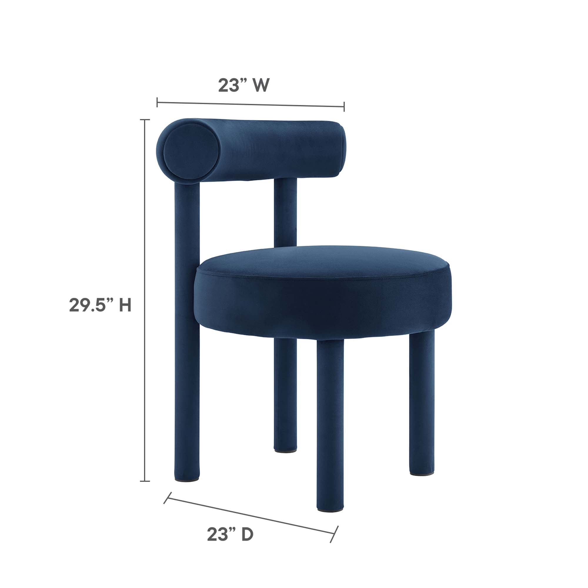 Toulouse Performance Velvet Dining Chair, Midnight Blue