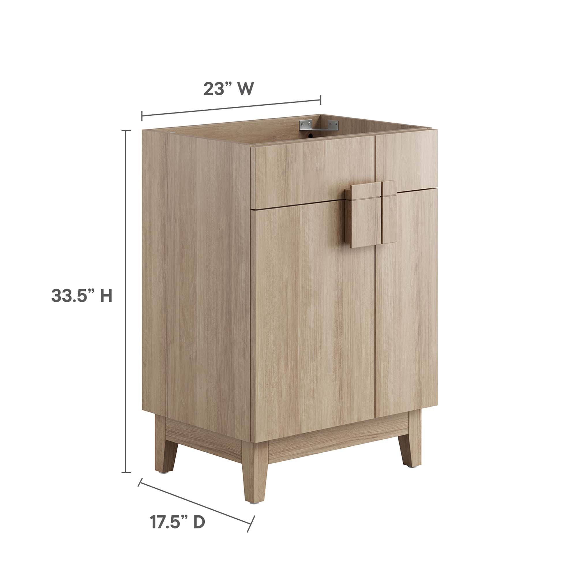 Miles 24" Bathroom Vanity Cabinet (Sink Basin Not Included), Oak