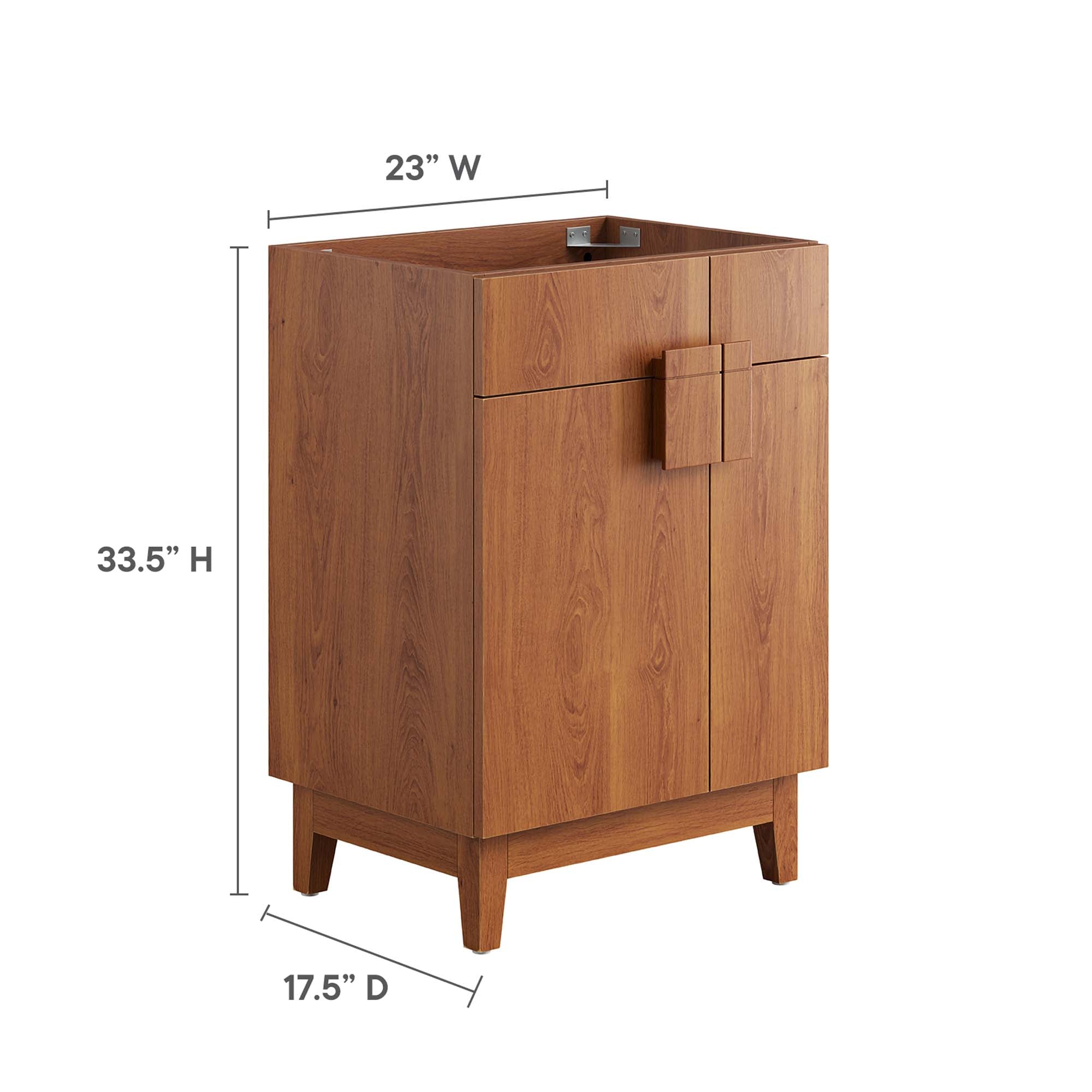 Miles 24" Bathroom Vanity Cabinet (Sink Basin Not Included), Walnut