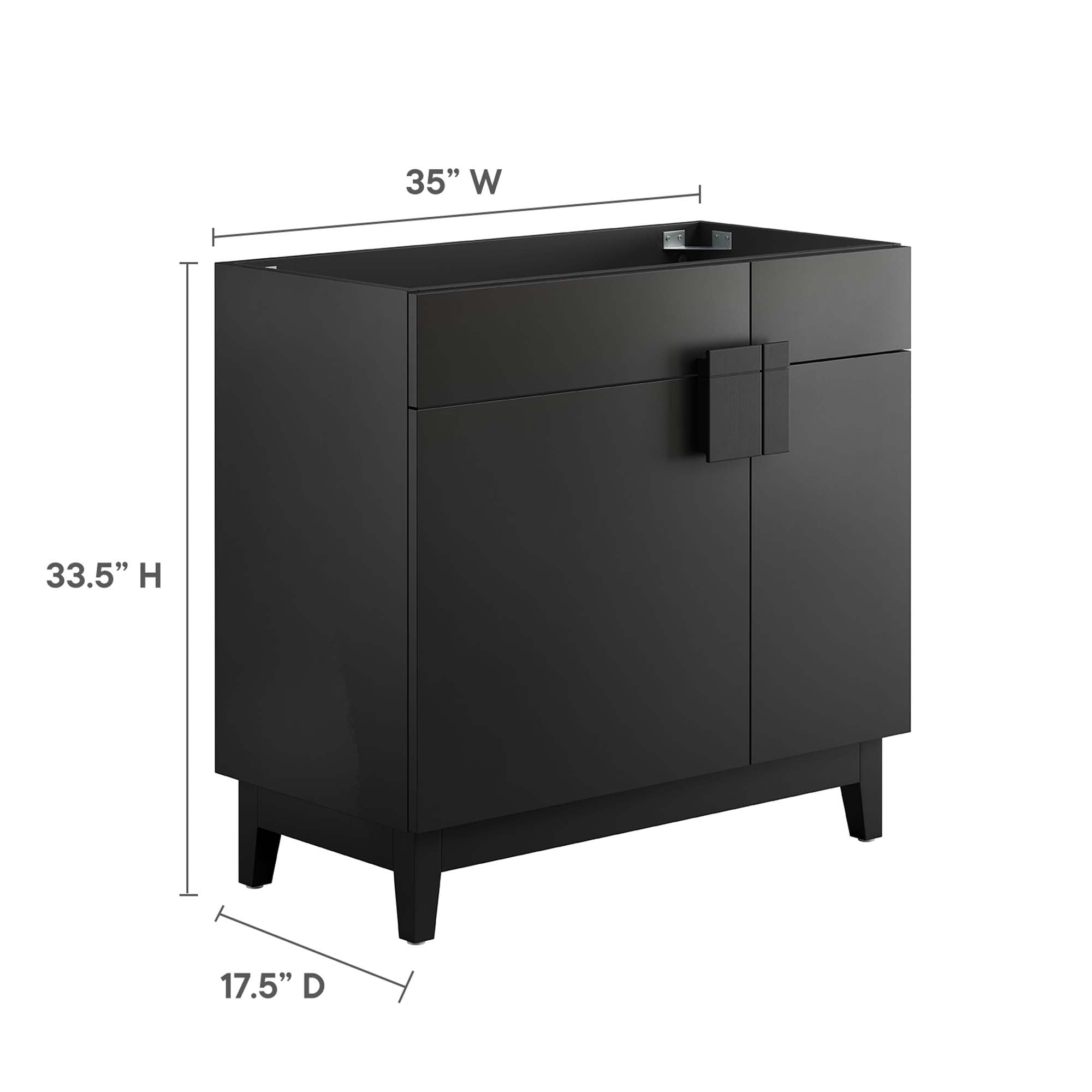 Miles 36" Bathroom Vanity Cabinet (Sink Basin Not Included), Black