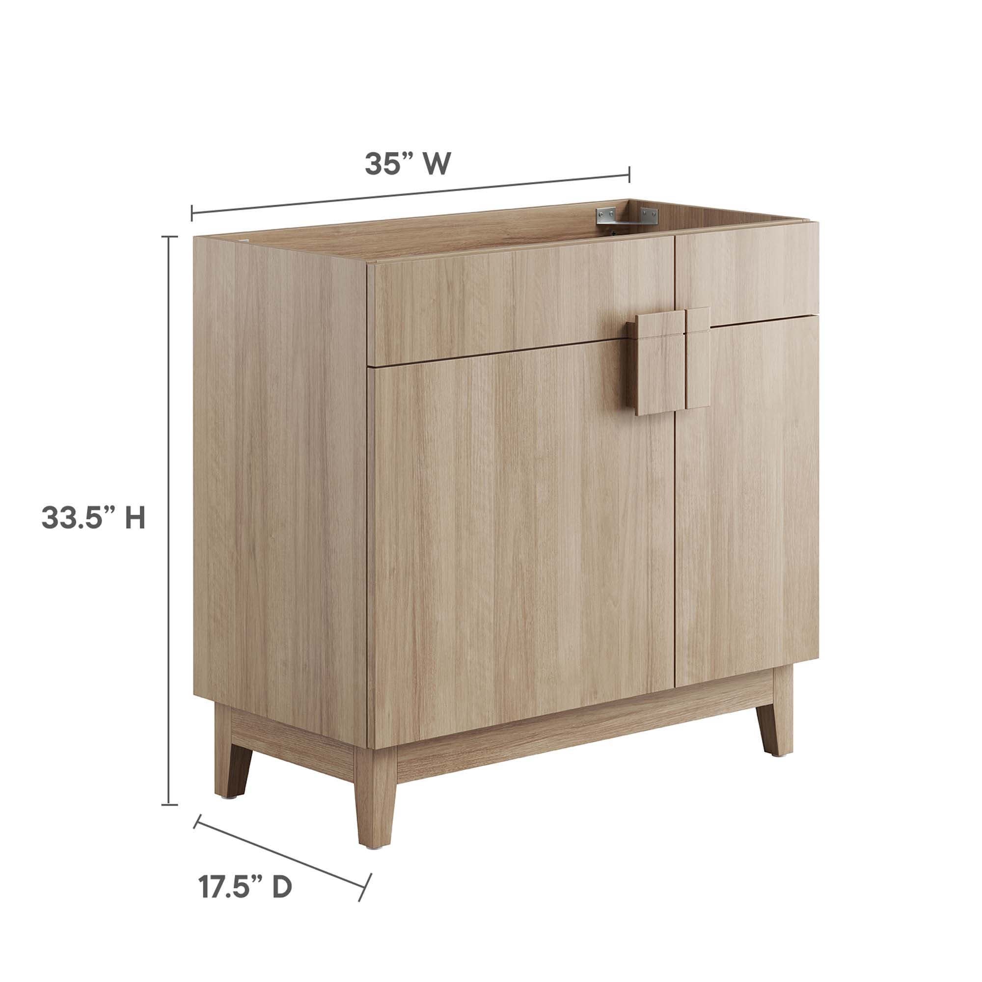 Miles 36" Bathroom Vanity Cabinet (Sink Basin Not Included), Oak