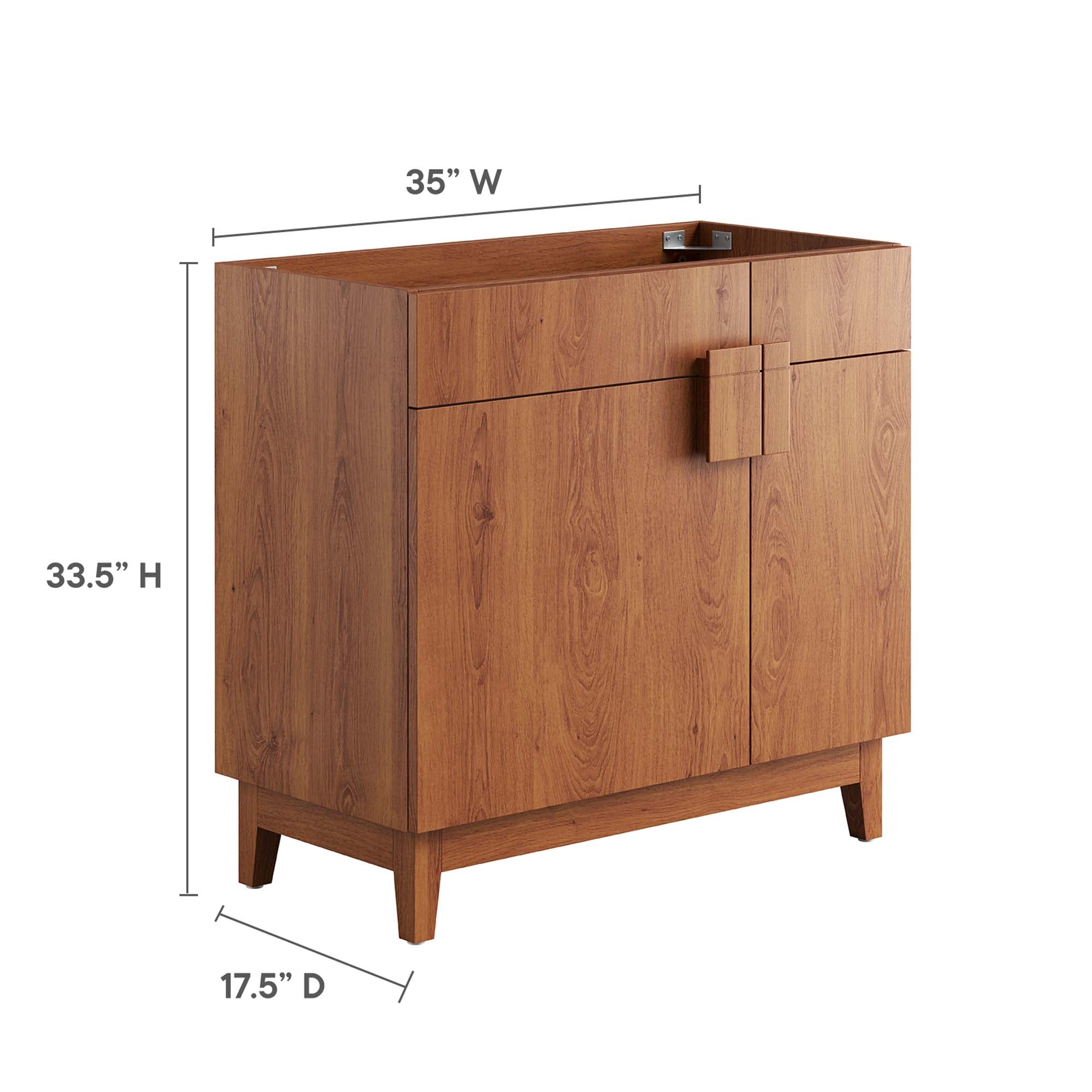 Miles 36" Bathroom Vanity Cabinet (Sink Basin Not Included), Walnut