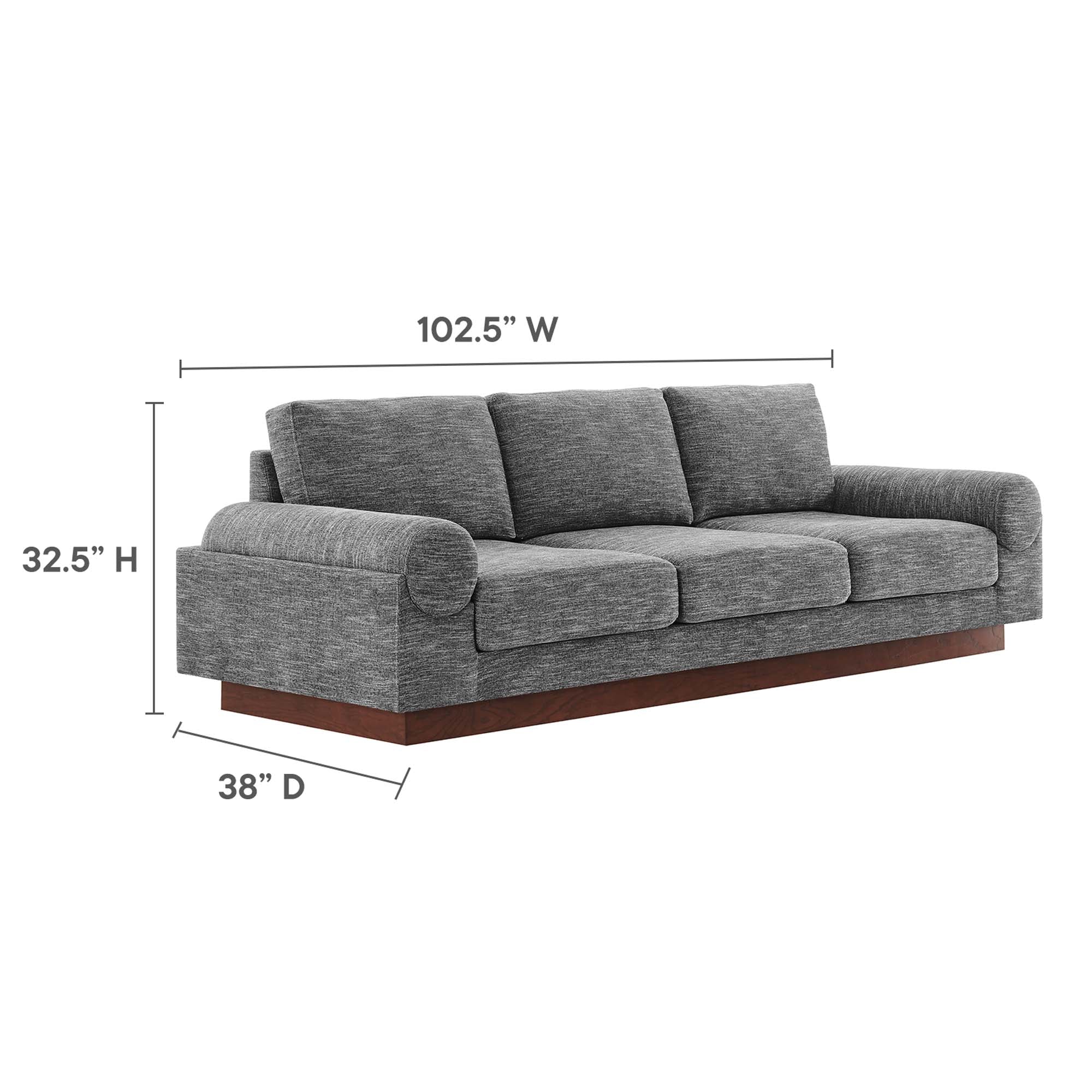 Oasis Upholstered Fabric Sofa, Gray