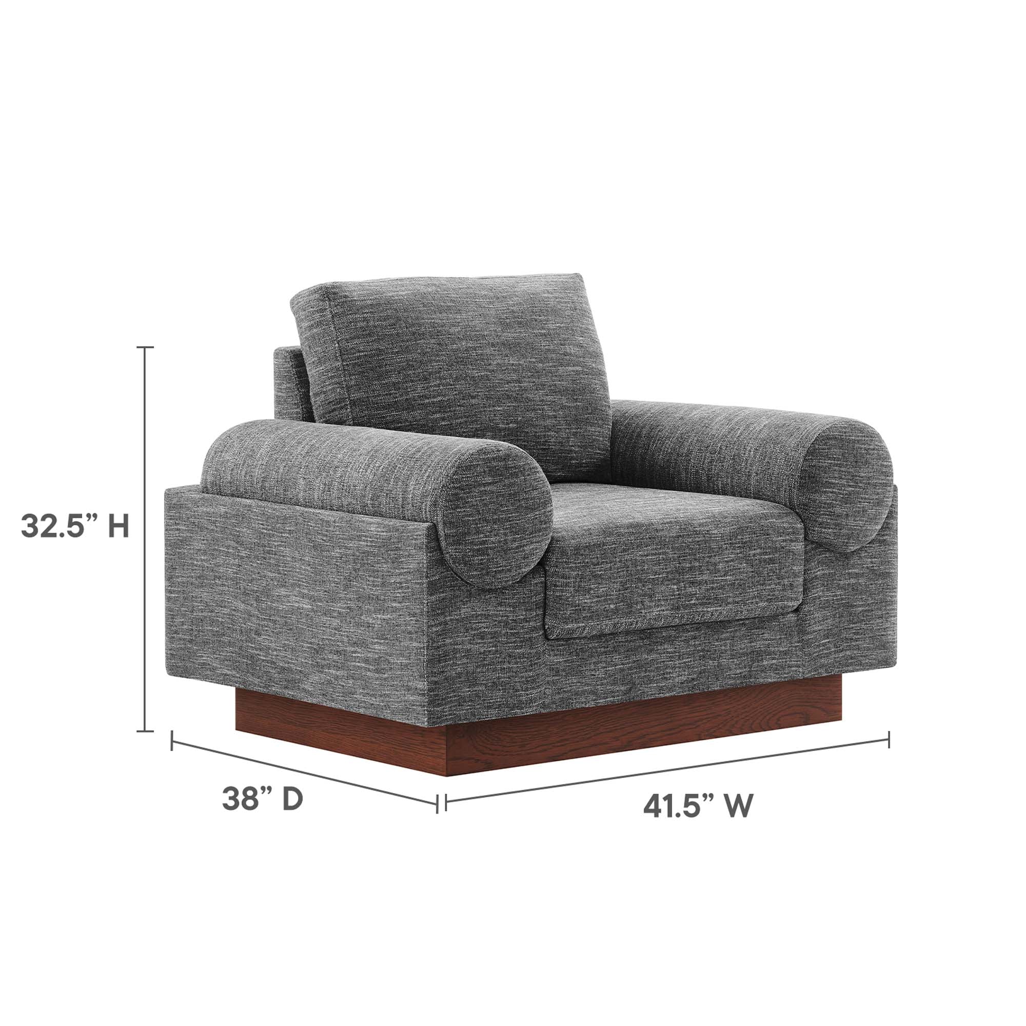 Oasis Upholstered Fabric Armchair, Gray