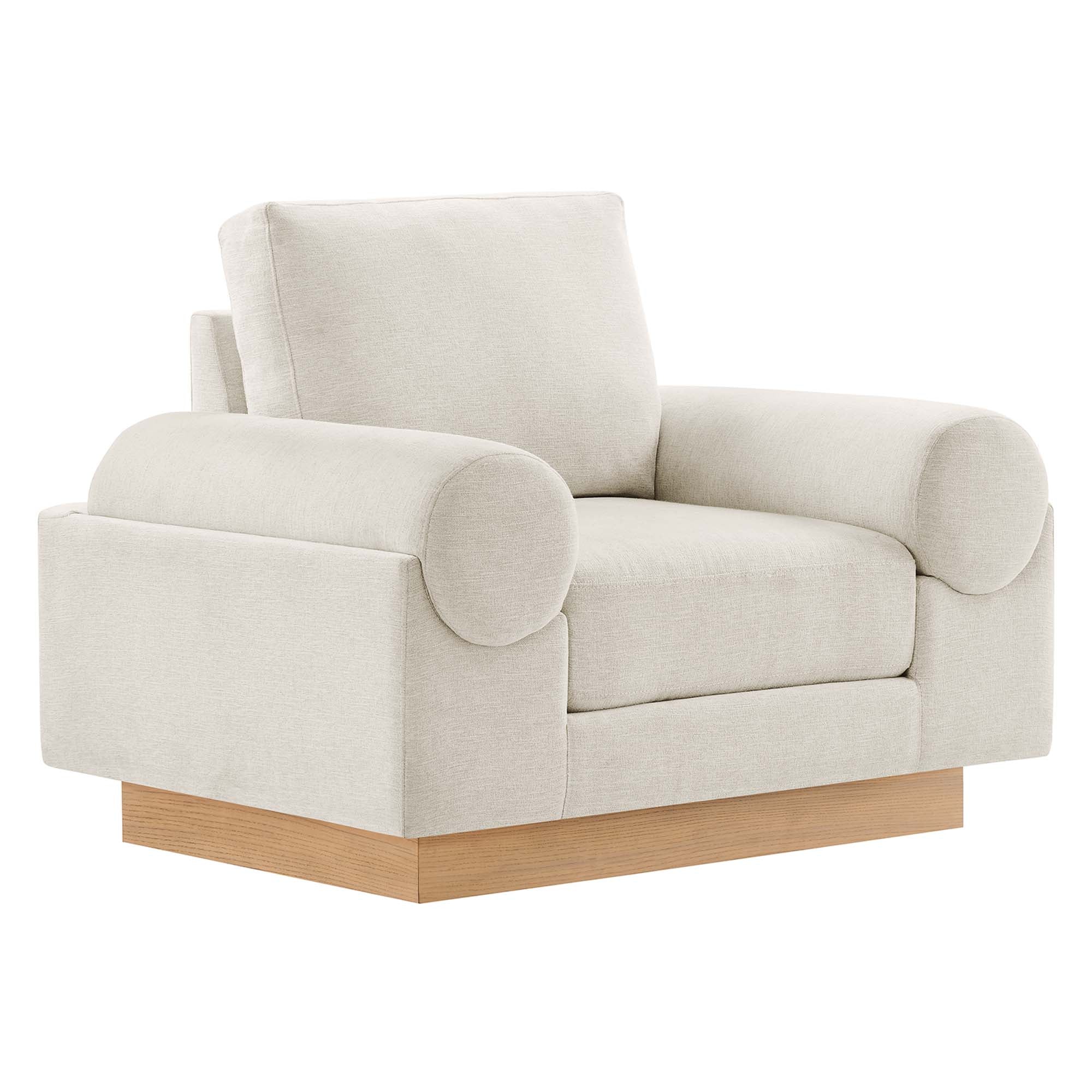 Oasis Upholstered Fabric Armchair, Ivory