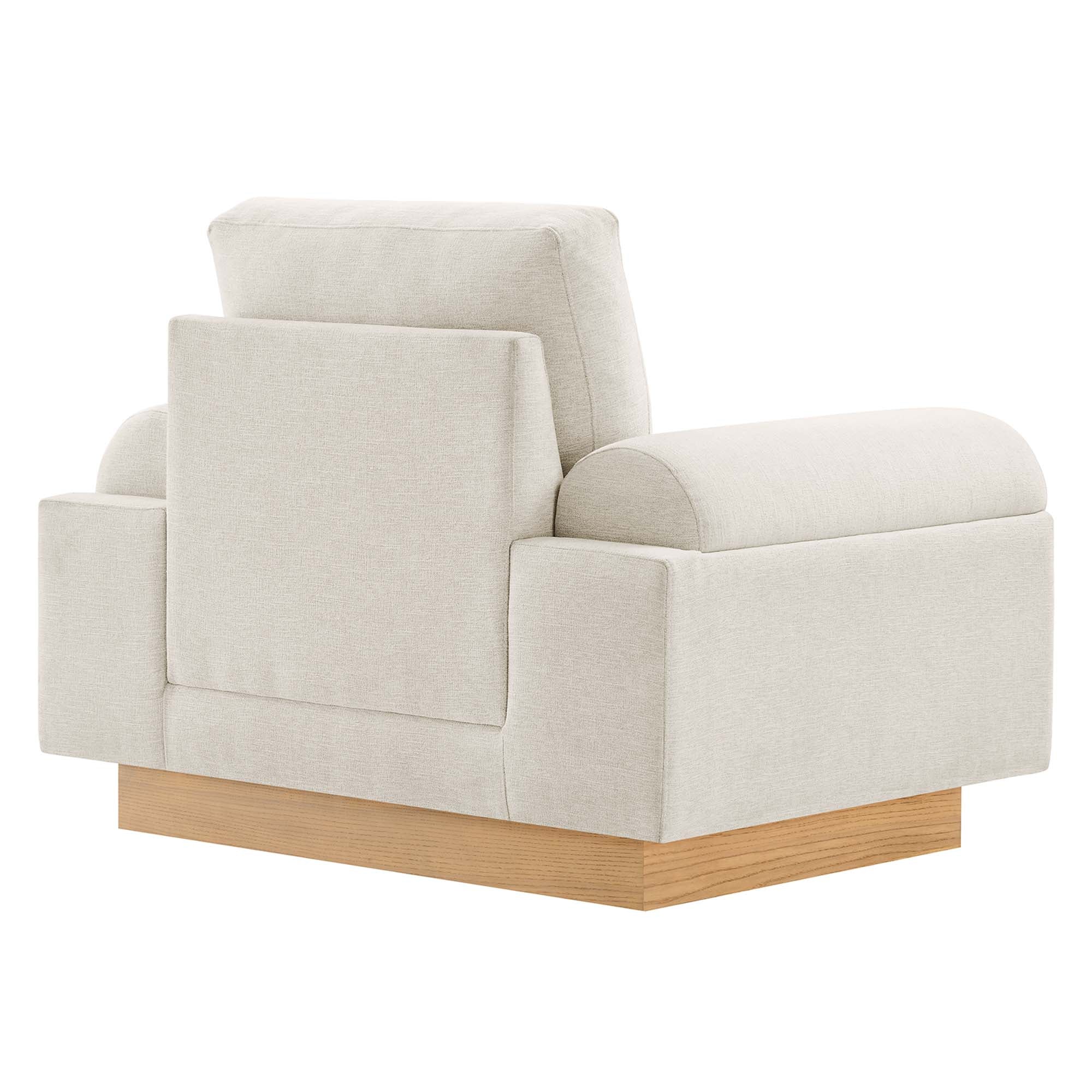 Oasis Upholstered Fabric Armchair, Ivory