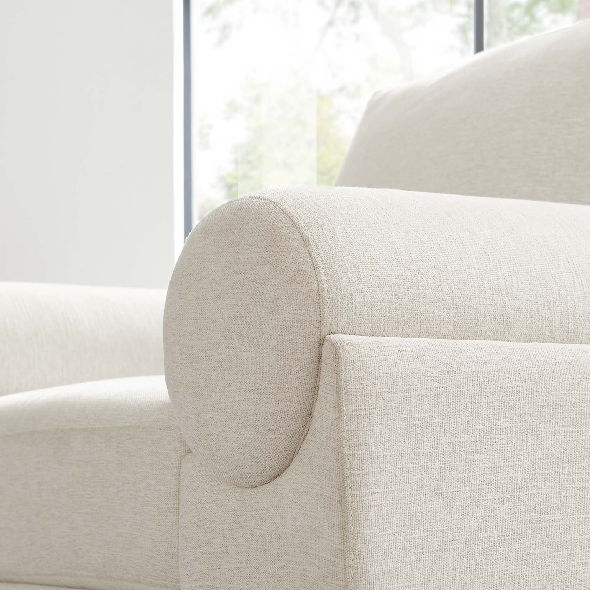 Oasis Upholstered Fabric Armchair, Ivory