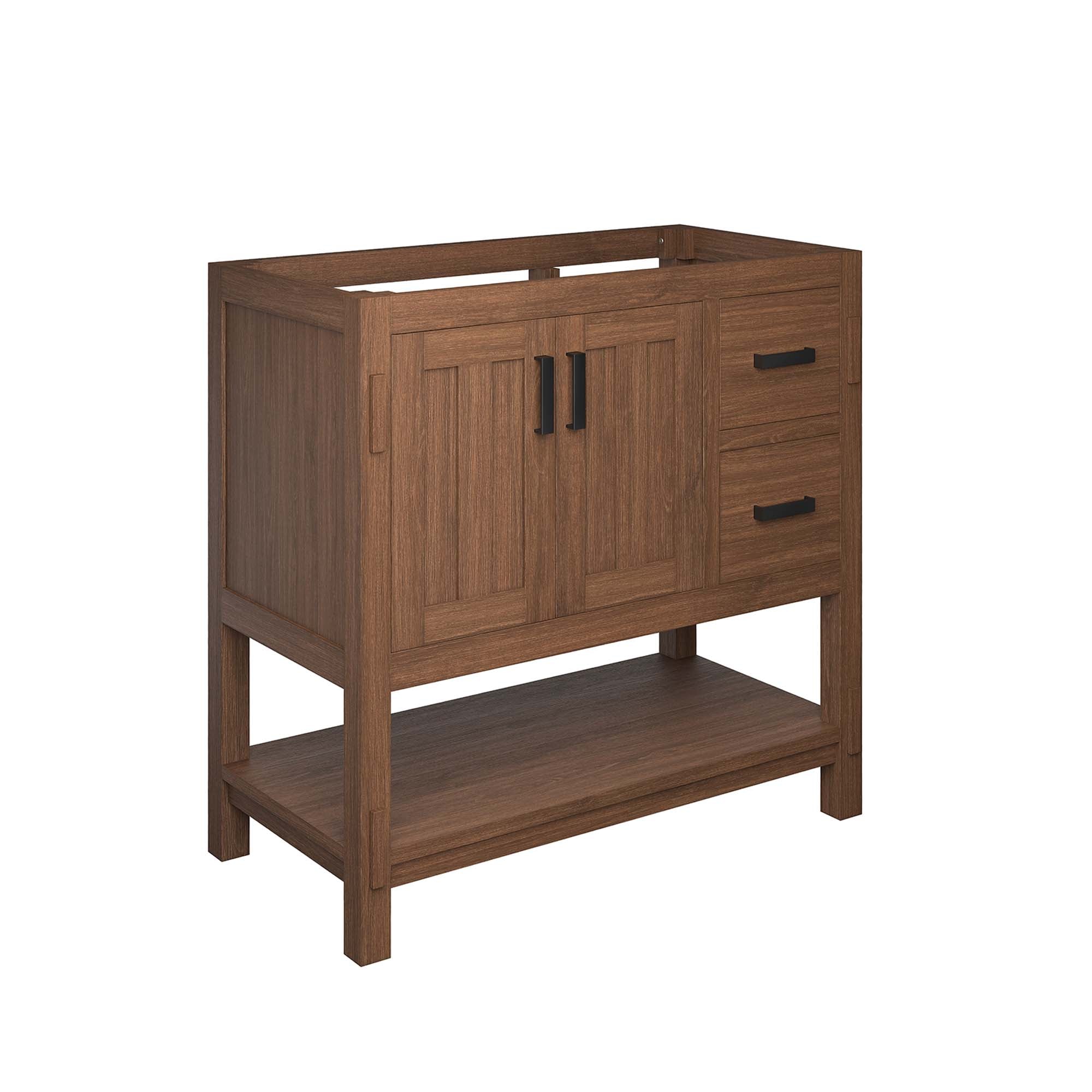 Ashlyn 36" Wood Bathroom Vanity Cabinet (Sink Basin Not Included), Walnut
