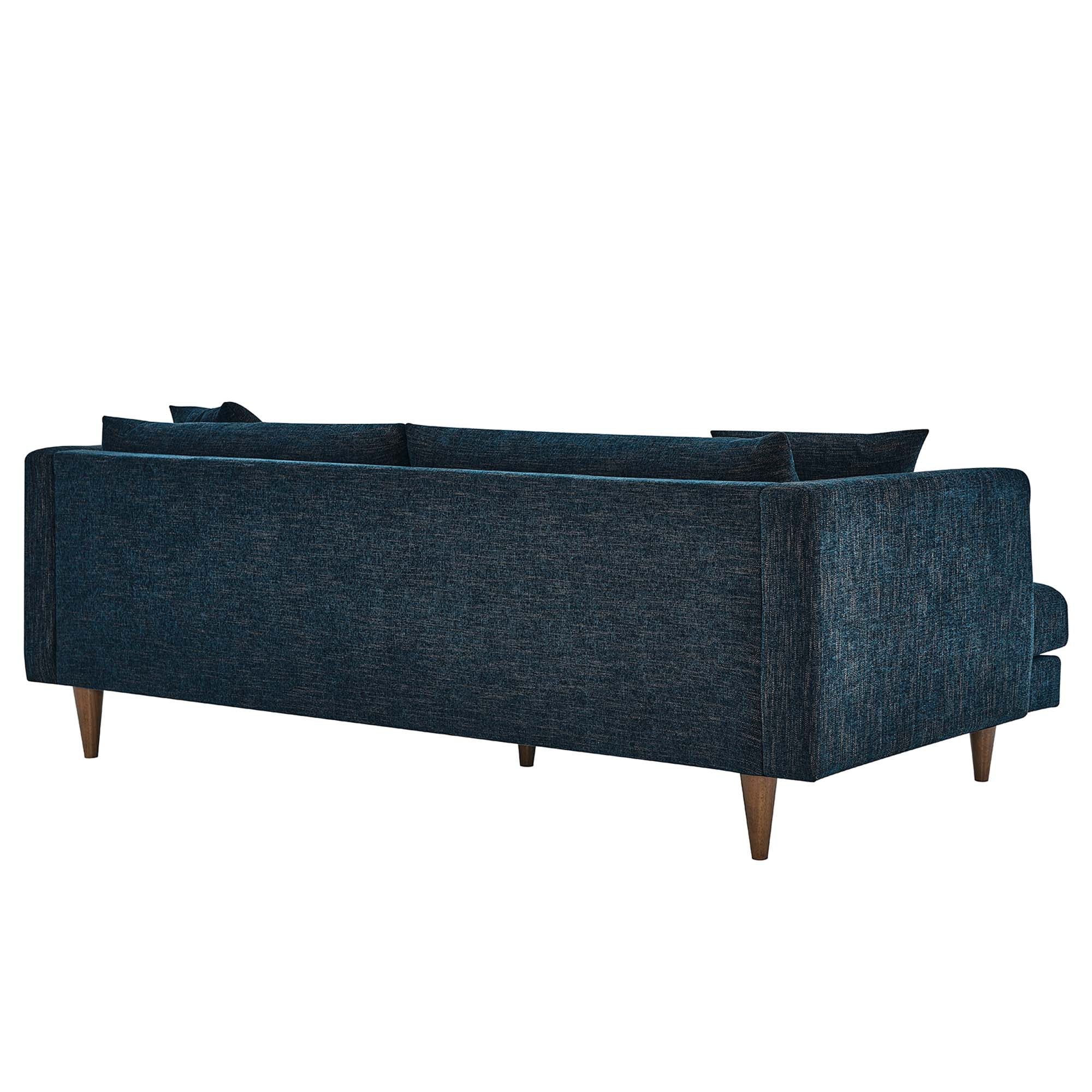 Zoya Down Filled Overstuffed Sofa, Navy Fabric