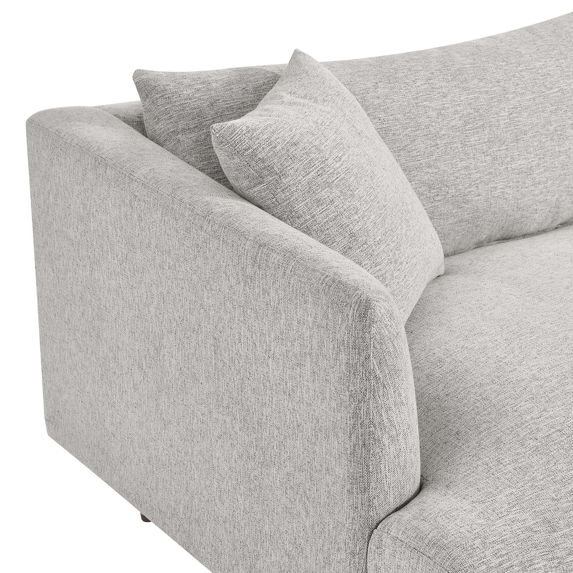 Zoya Down Filled Overstuffed Sofa, Light Gray Fabric