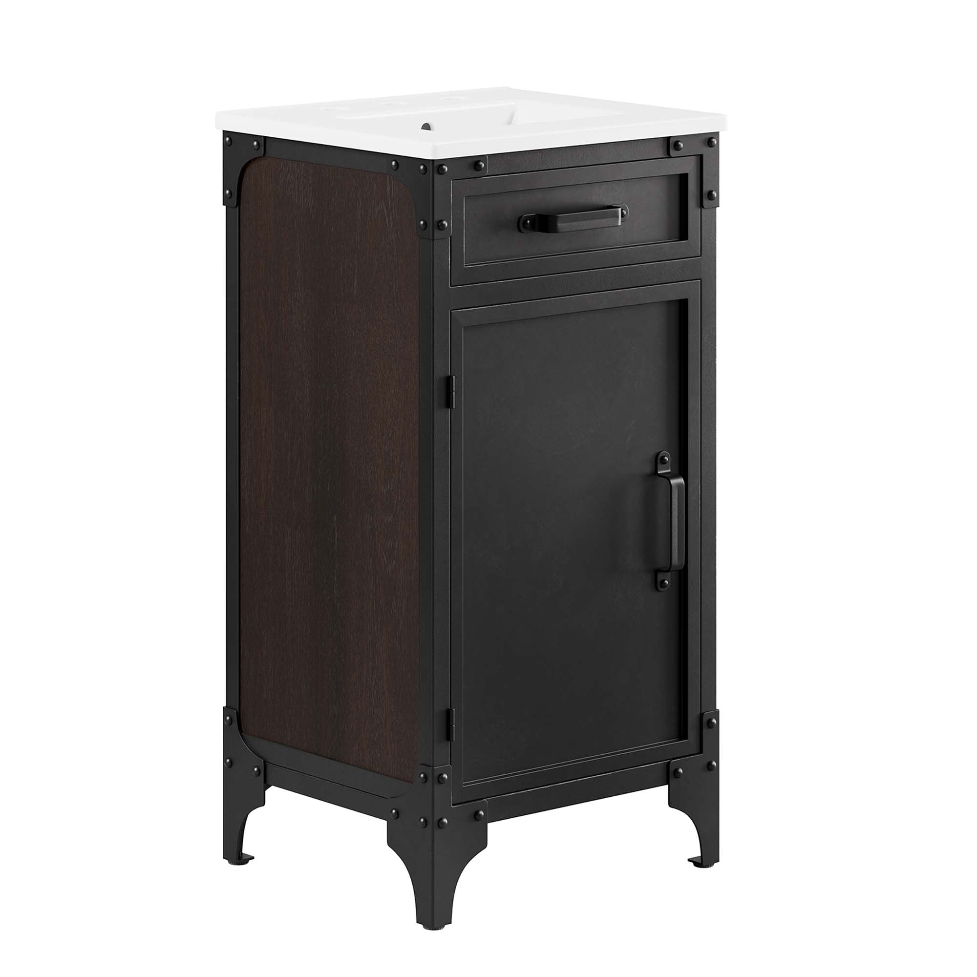 Steamforge 18" Bathroom Vanity, White black