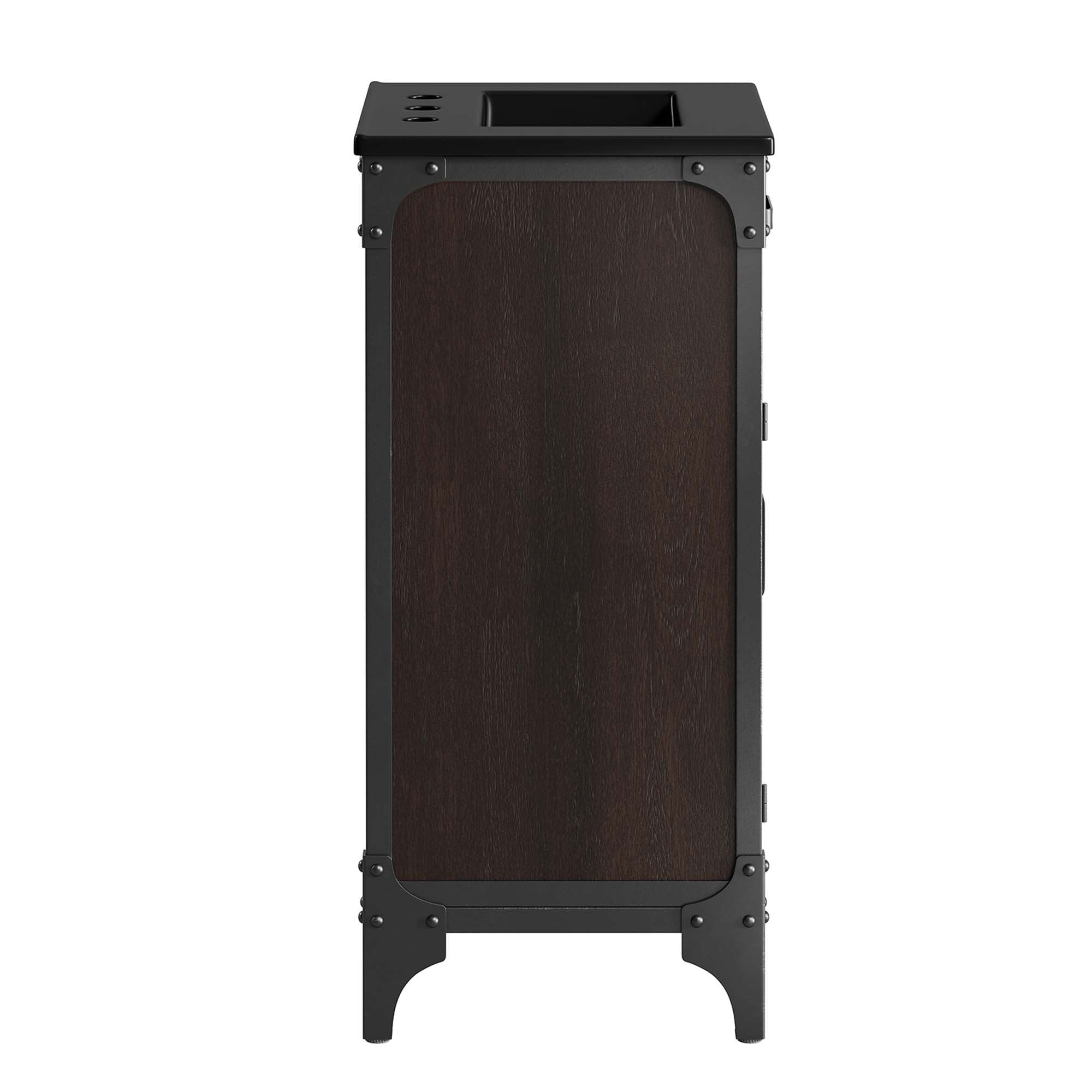 Steamforge 18" Bathroom Vanity, Black Black