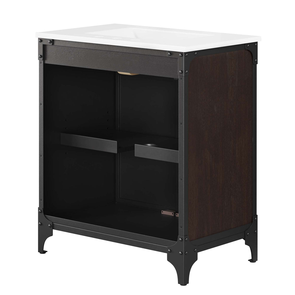 Steamforge 30" Bathroom Vanity, White Black