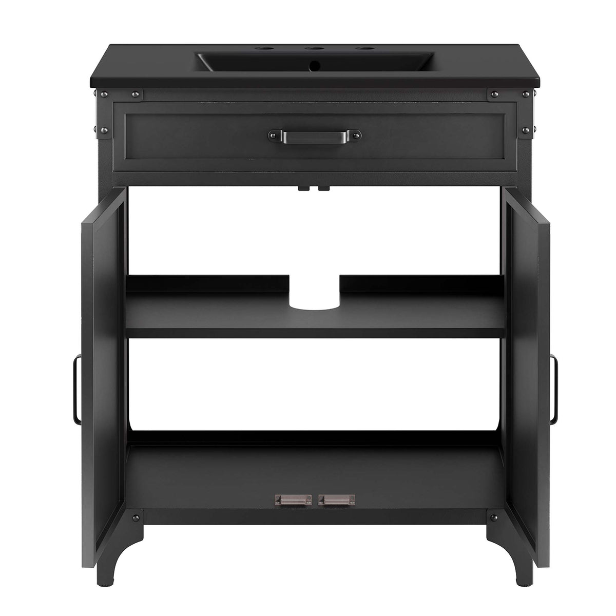 Steamforge 30" Bathroom Vanity, Black Black