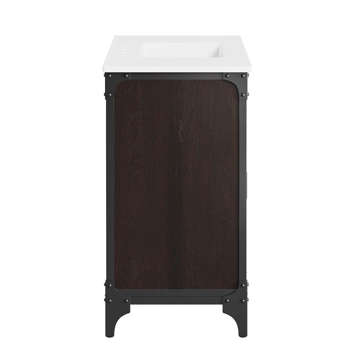 Steamforge 36" Bathroom Vanity, White Black