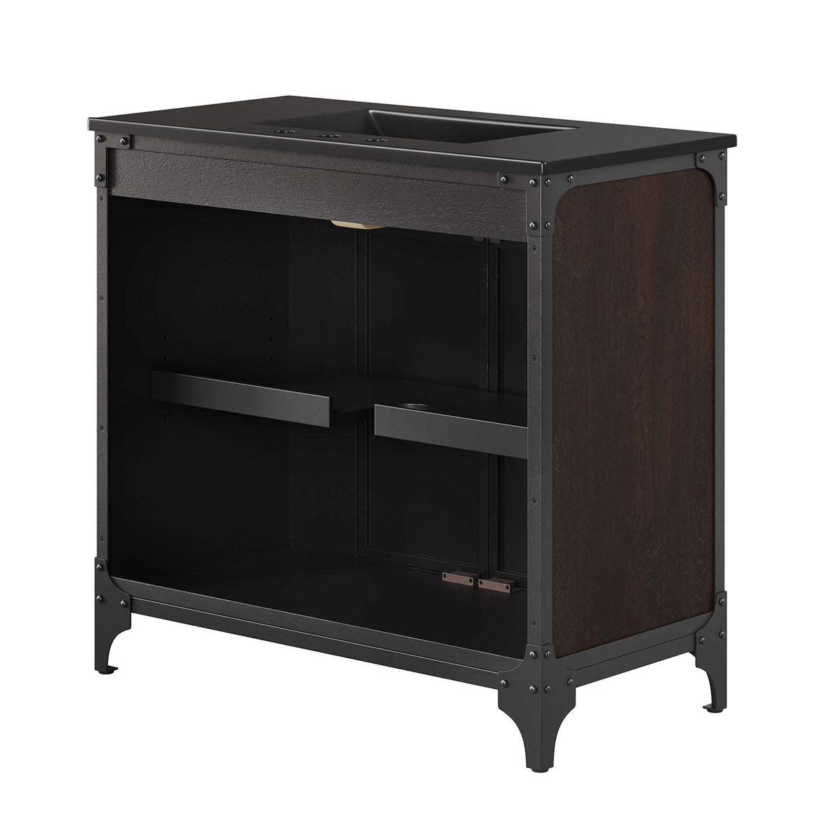 Steamforge 36" Bathroom Vanity, Black Black