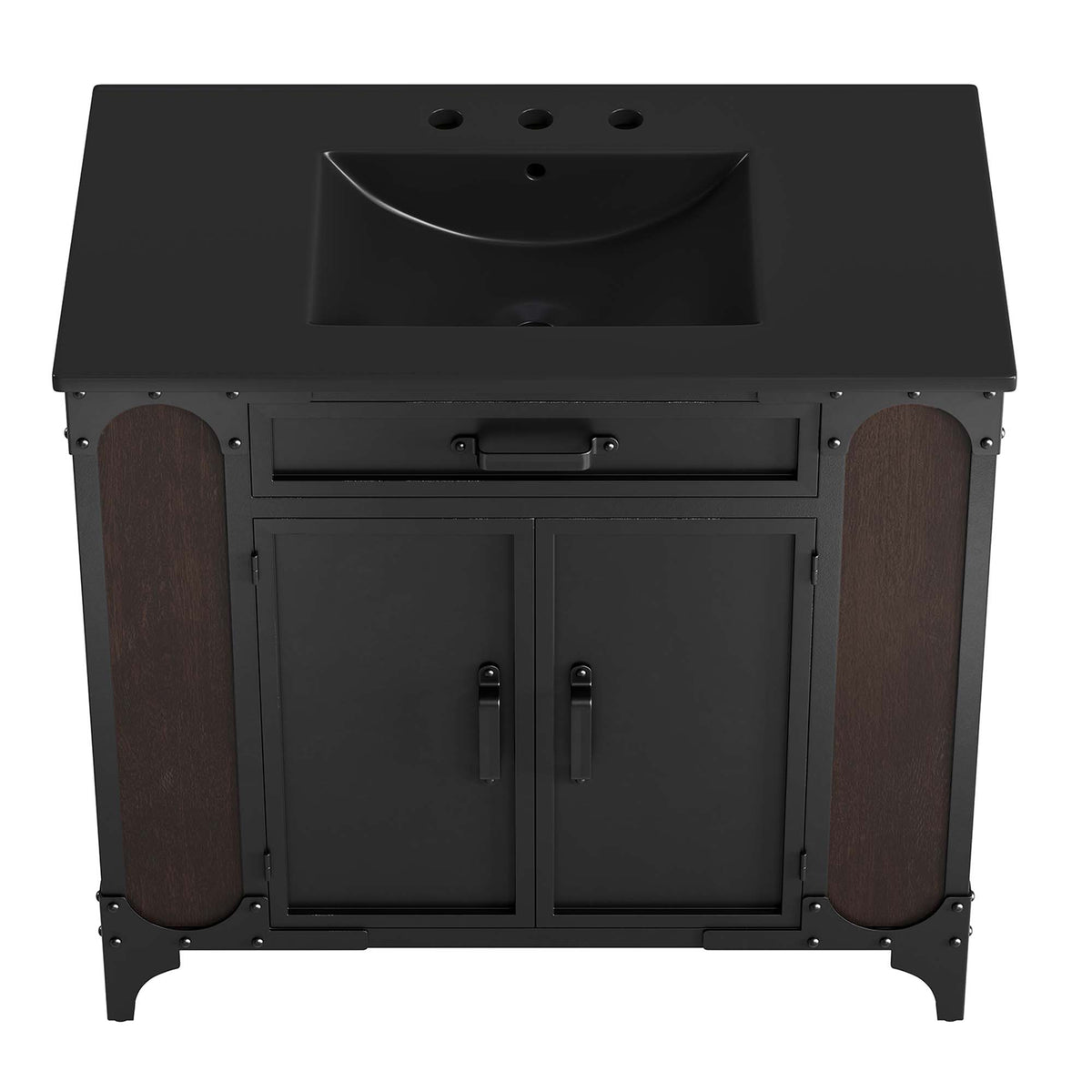 Steamforge 36" Bathroom Vanity, Black Black