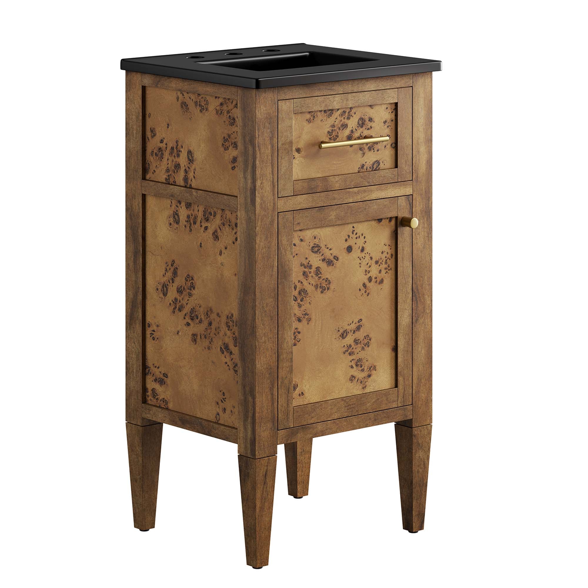Elysian 18" Wood Bathroom Vanity, Black Brown