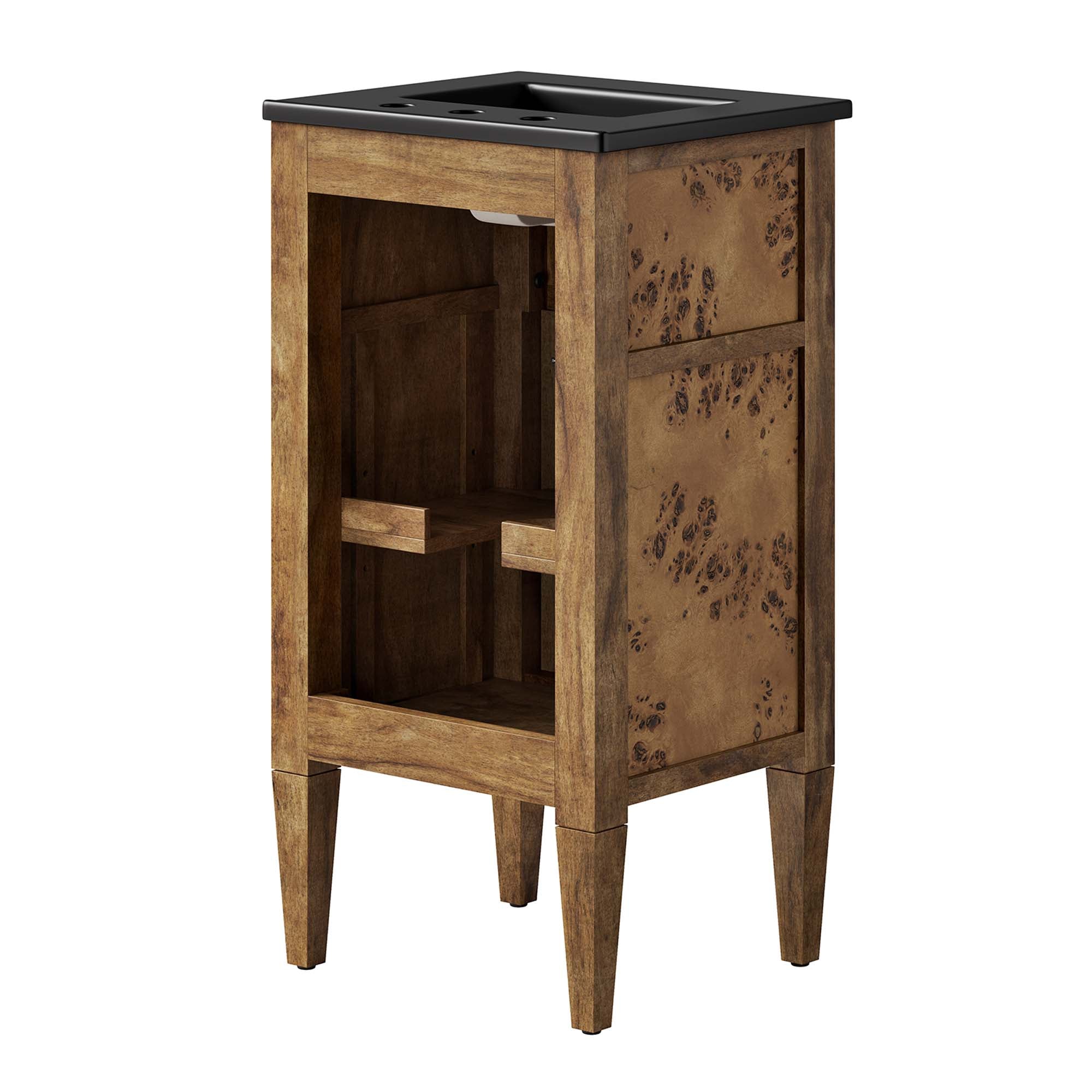 Elysian 18" Wood Bathroom Vanity, Black Brown