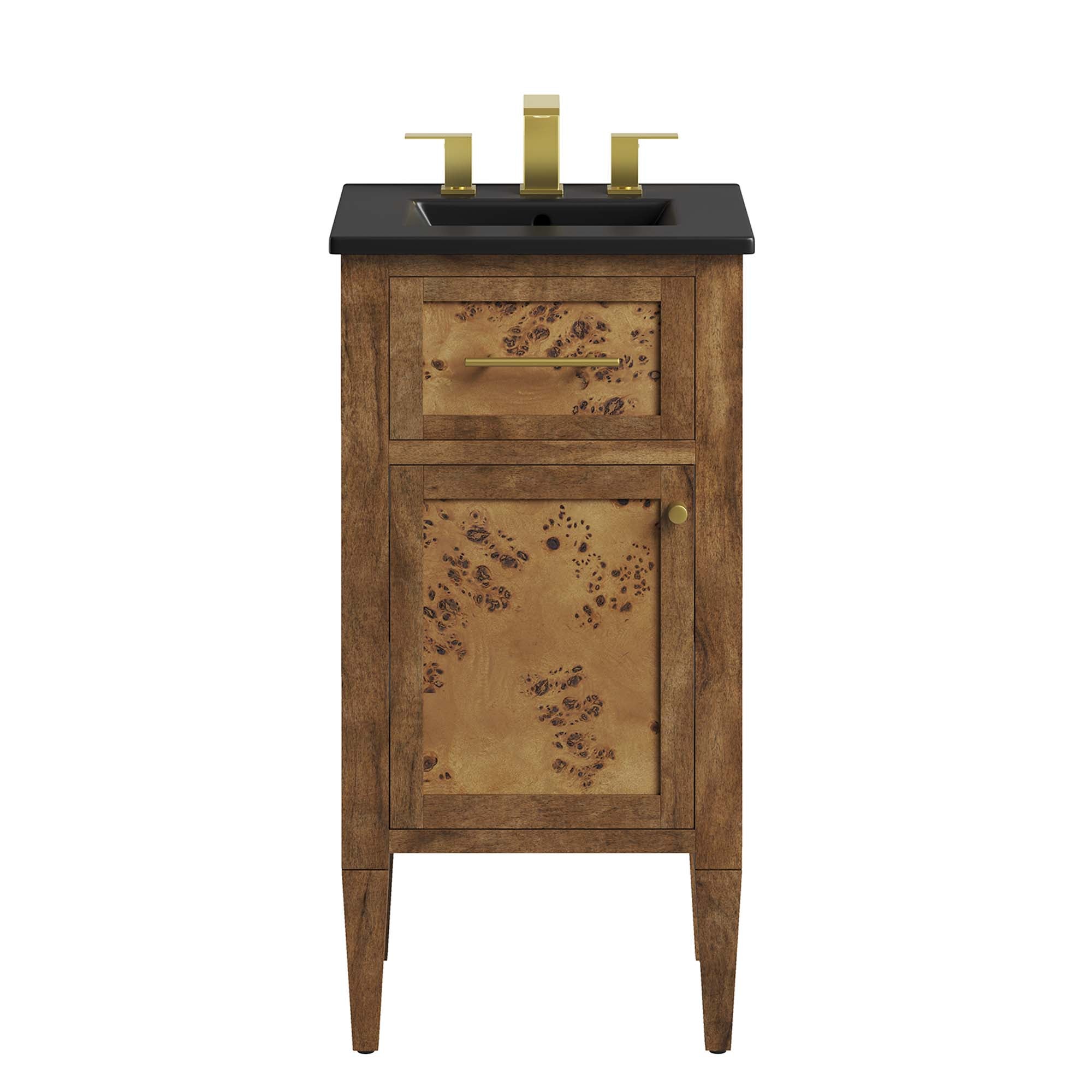 Elysian 18" Wood Bathroom Vanity, Black Brown