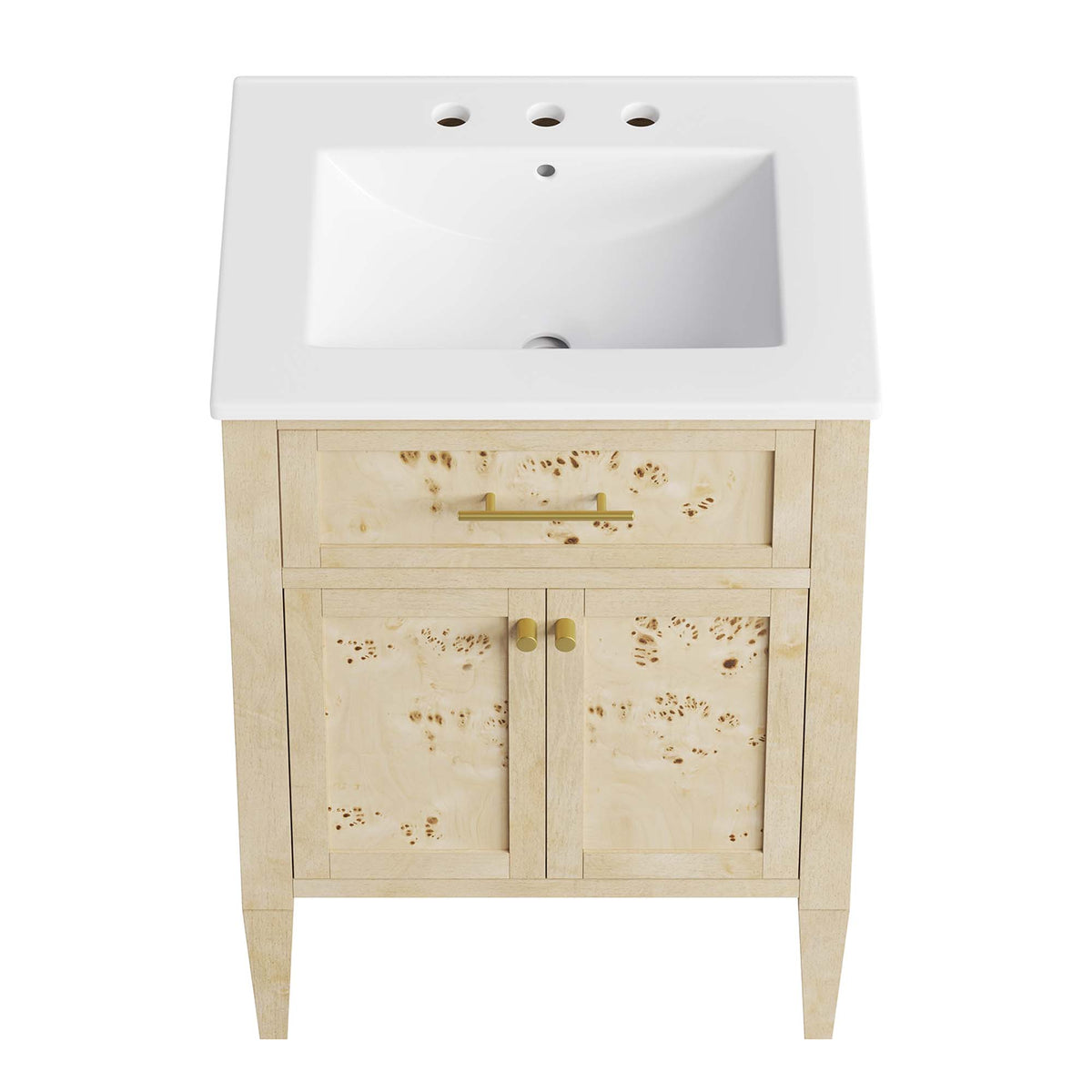 Elysian 24" Wood Bathroom Vanity, White Burl