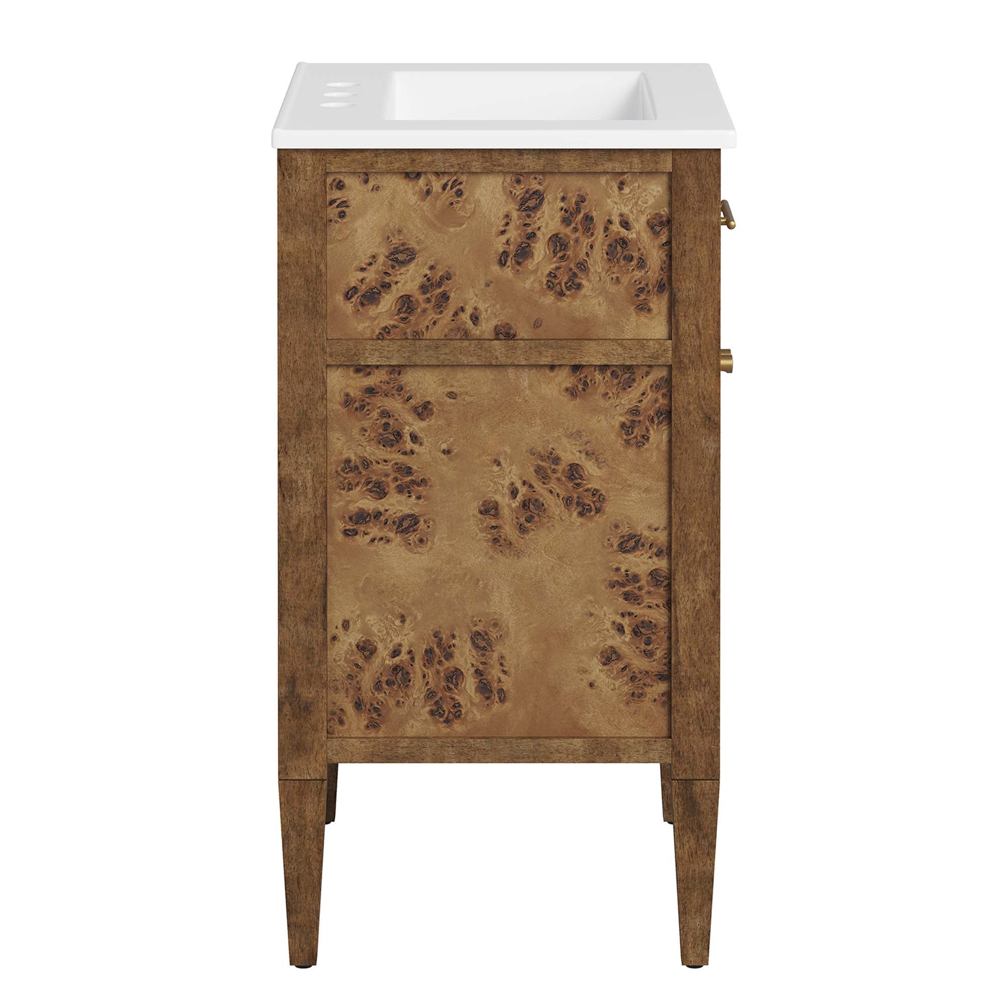 Elysian 24" Wood Bathroom Vanity, White Brown