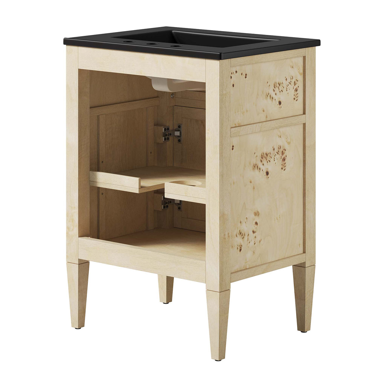 Elysian 24" Wood Bathroom Vanity, Black Burl