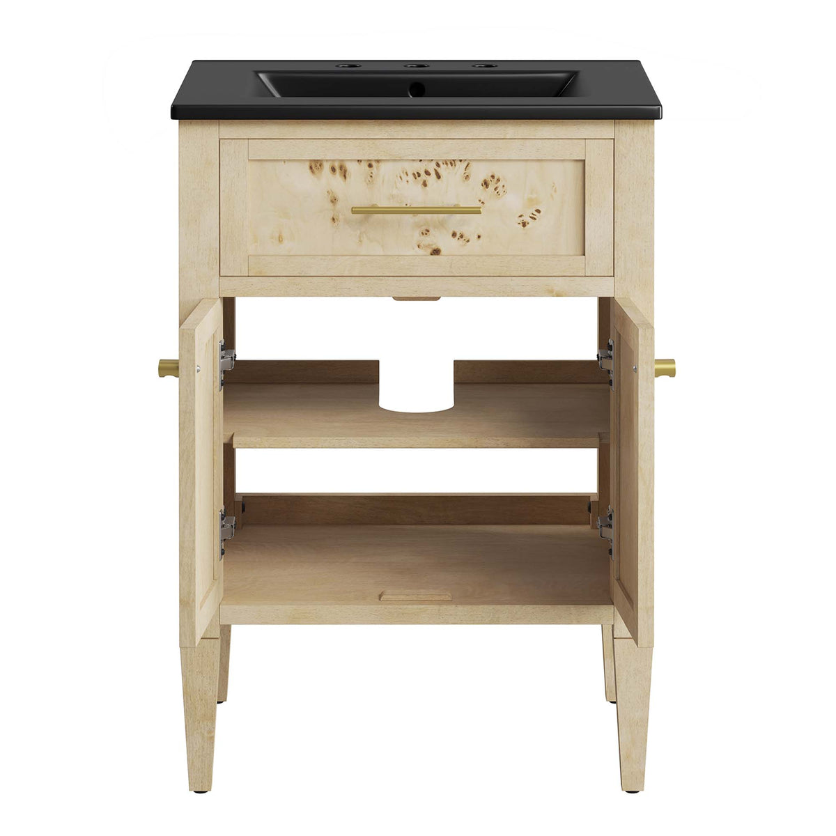 Elysian 24" Wood Bathroom Vanity, Black Burl
