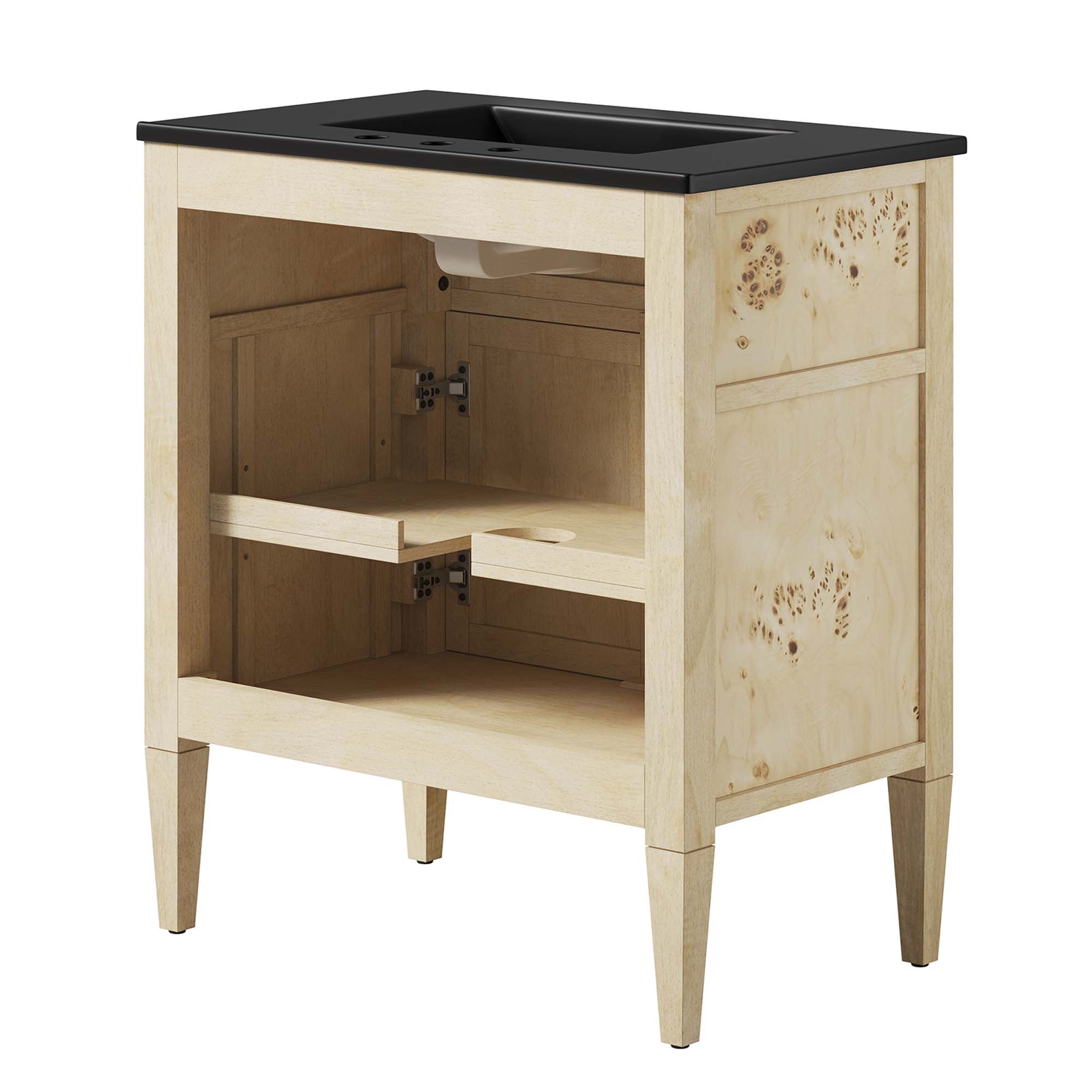 Elysian 30" Wood Bathroom Vanity, Black Burl