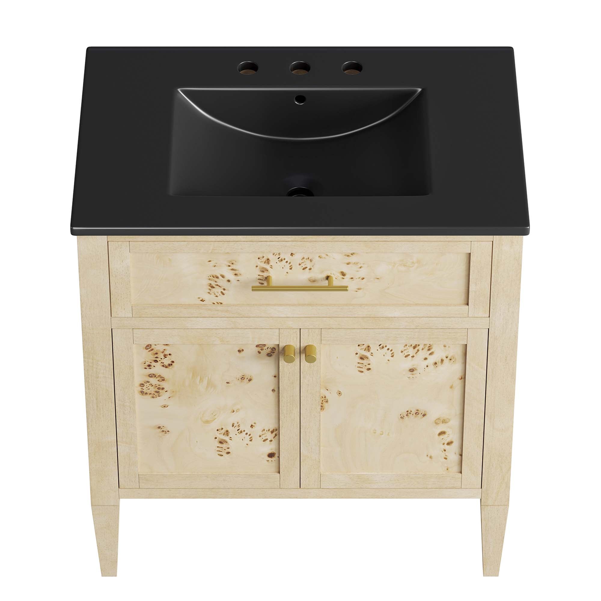 Elysian 30" Wood Bathroom Vanity, Black Burl