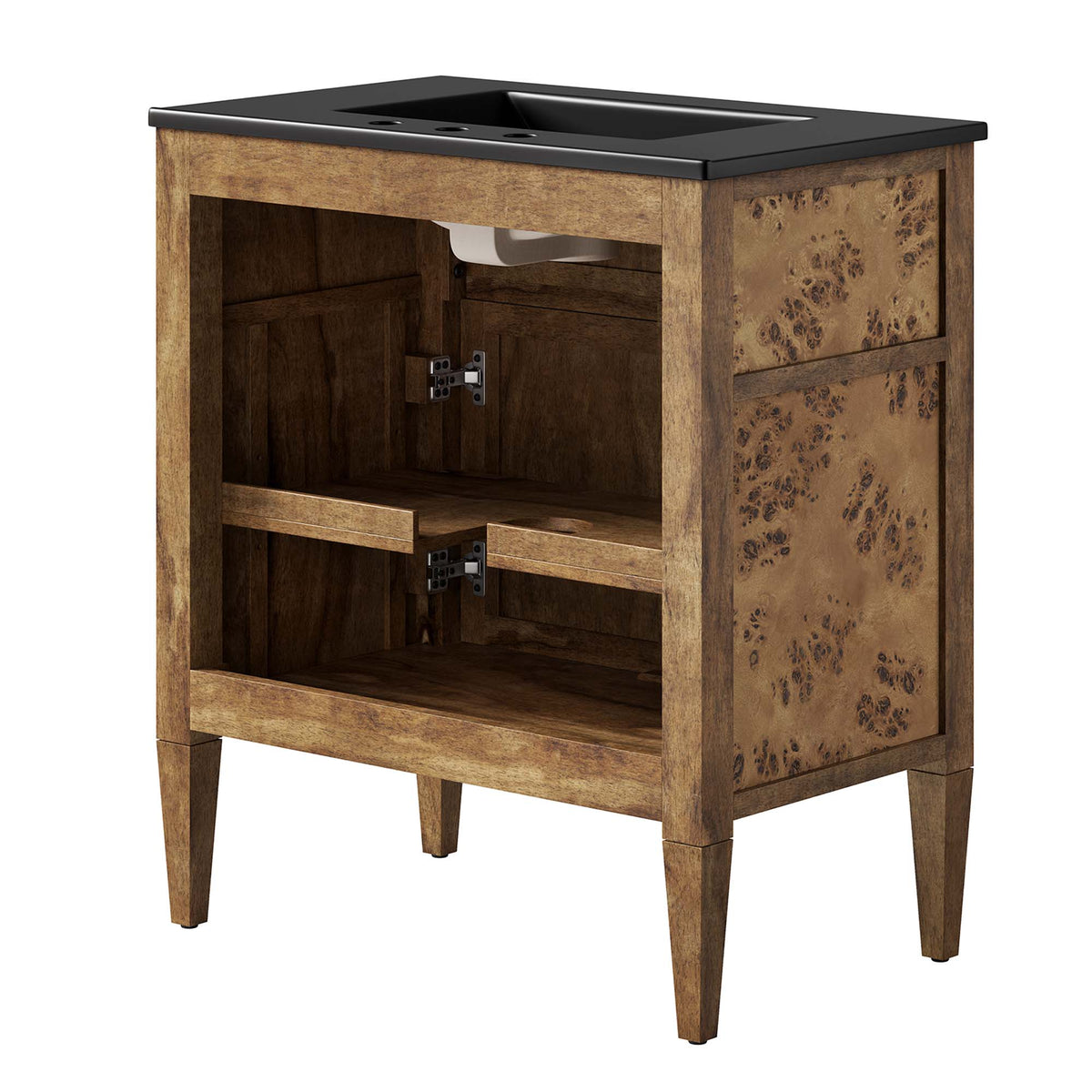 Elysian 30" Wood Bathroom Vanity, Black Brown
