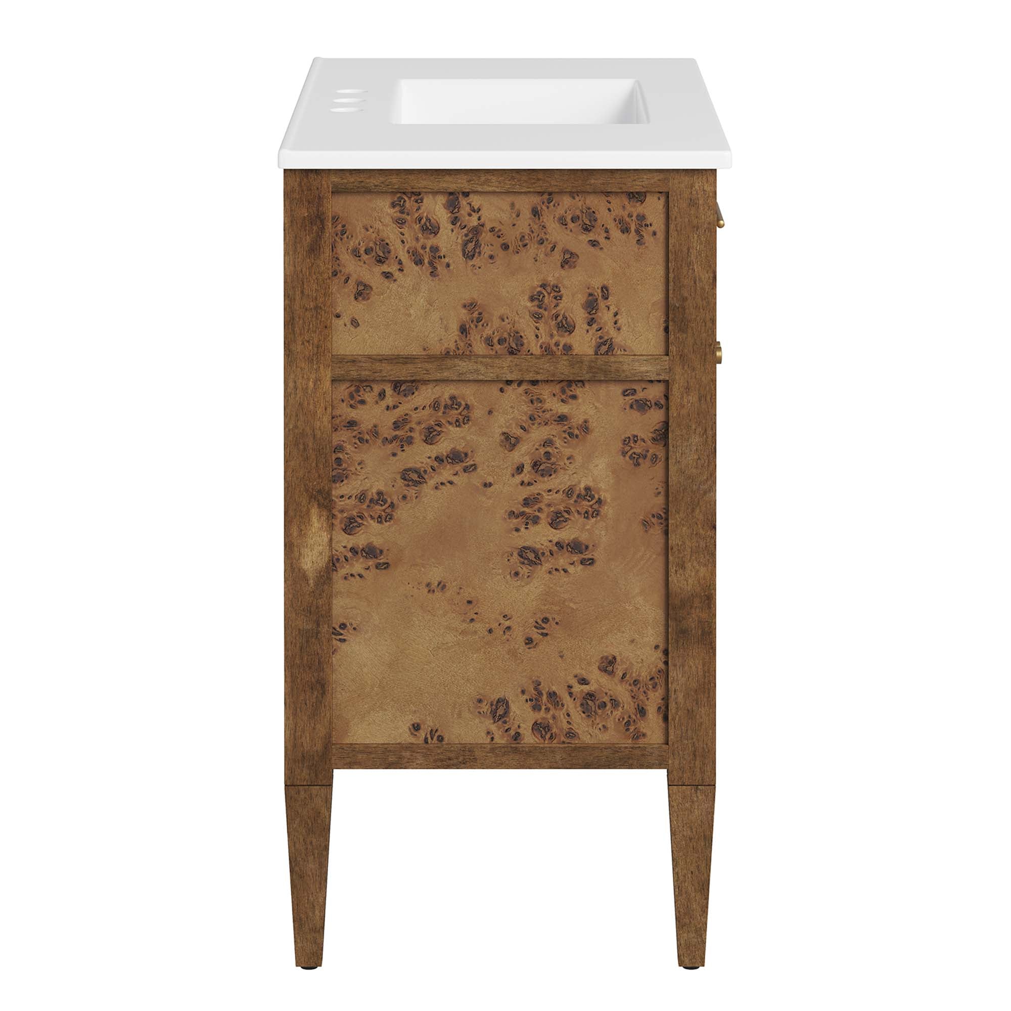 Elysian 36" Wood Bathroom Vanity, White Brown