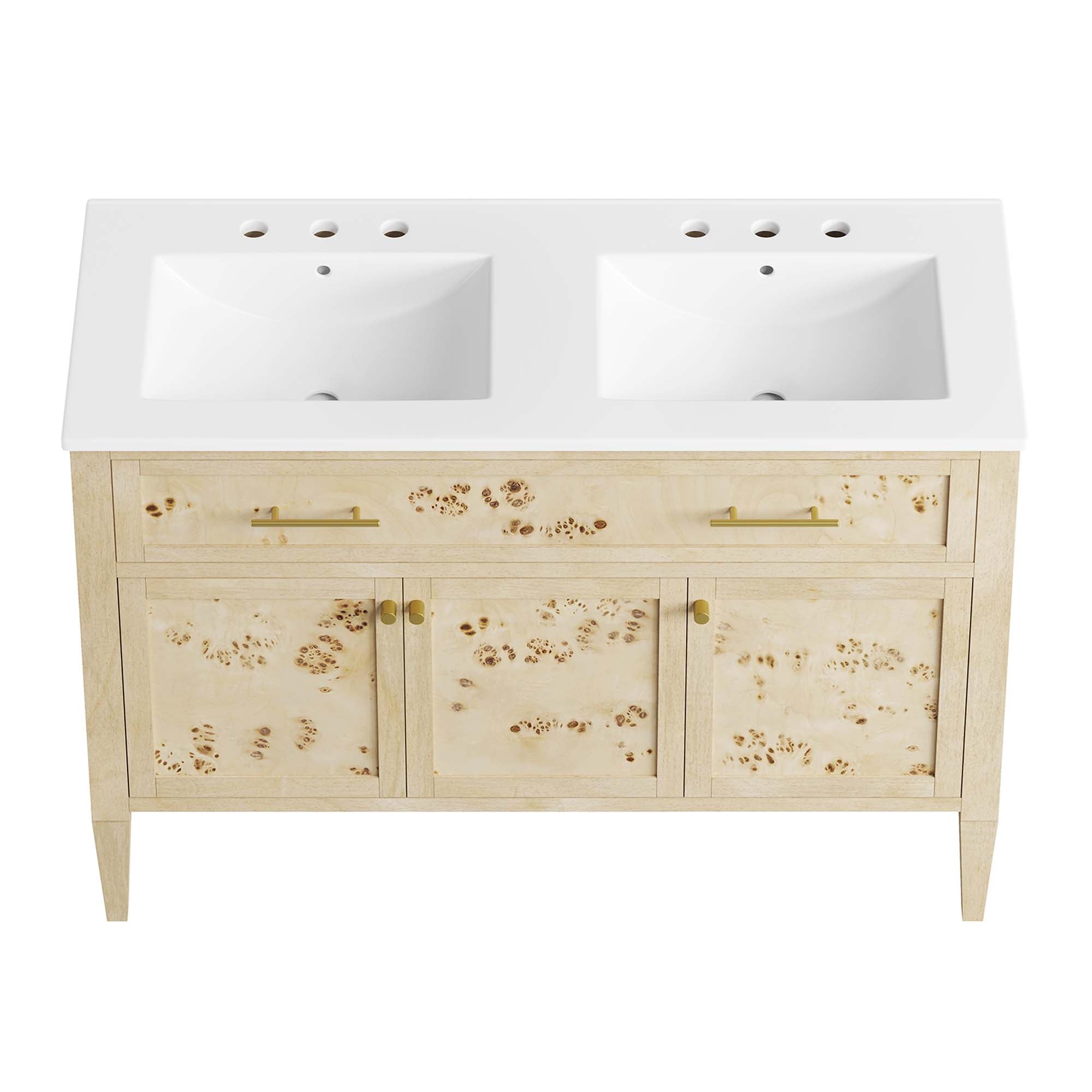 Elysian 48" Double Sink Bathroom Vanity, Burl