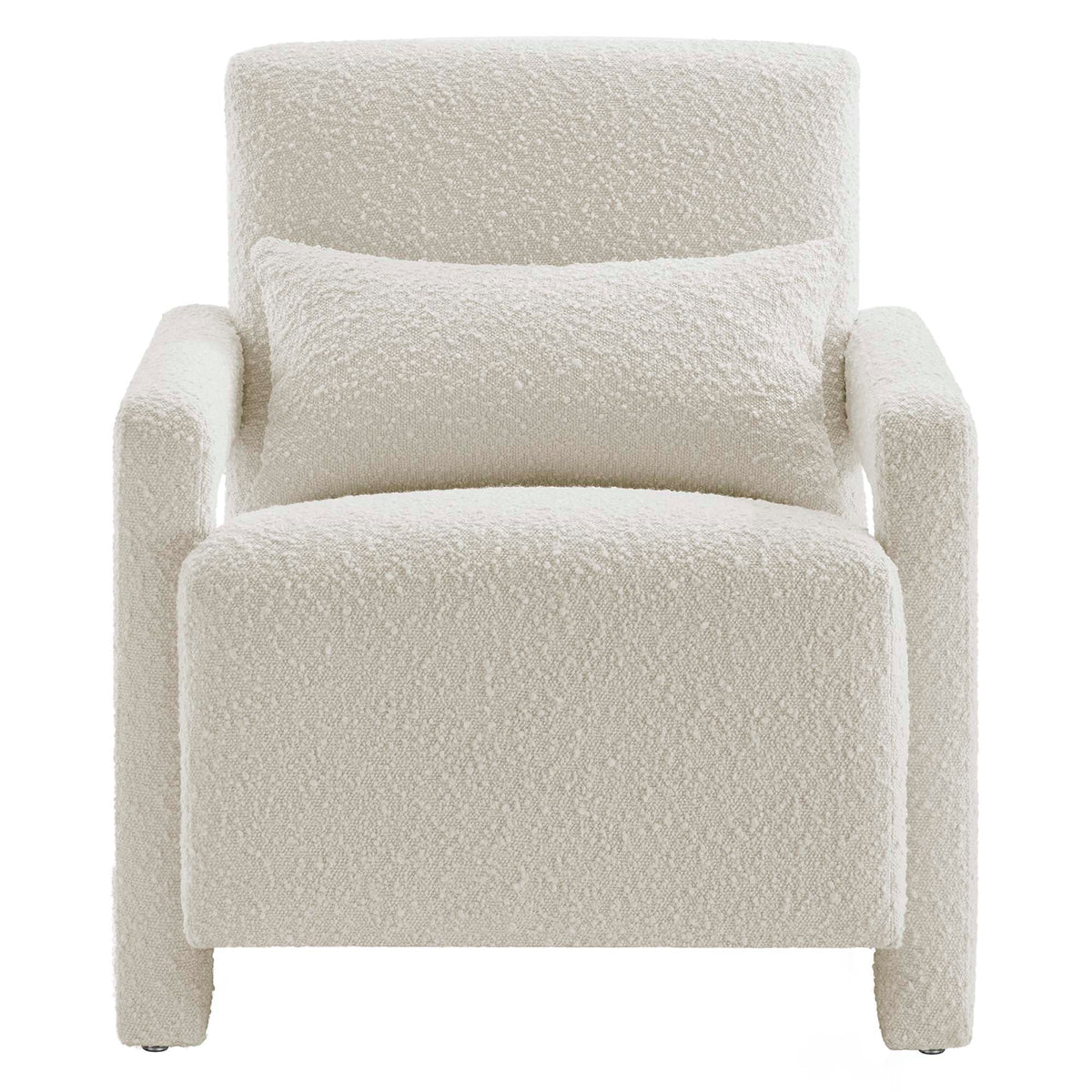 Mirage Boucle Upholstered Armchair, Ivory