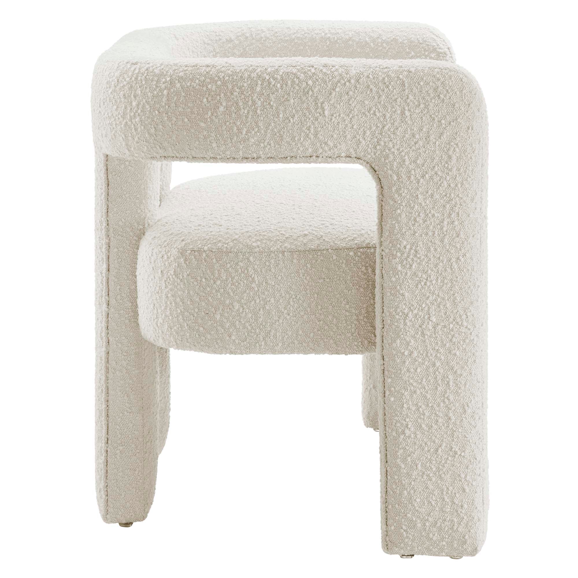 Kayla Boucle Upholstered Loveseat, Ivory