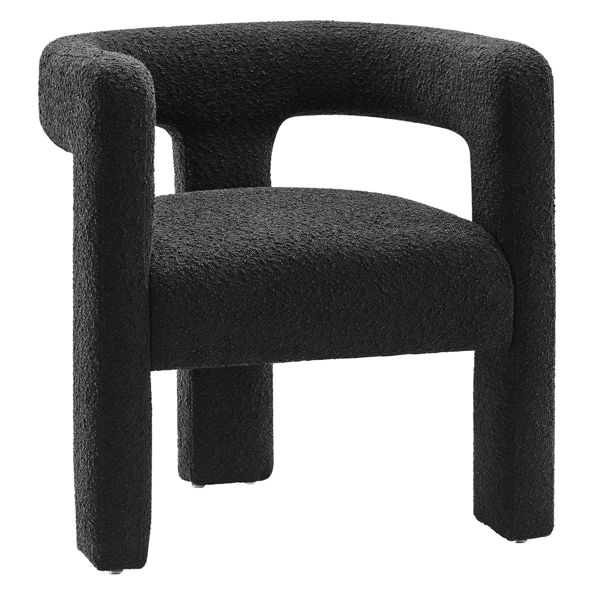 Kayla Boucle Upholstered Armchair, Black